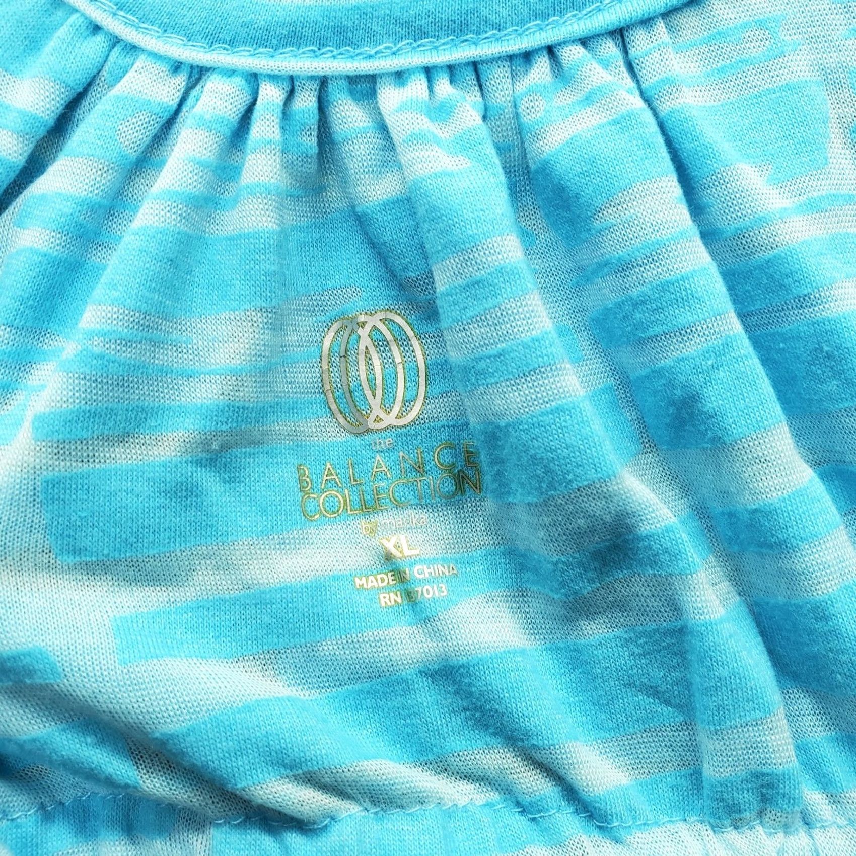 Vintage Balance Collection Loungewear Top Womens XL Multi Stripe Racerback Sharkbite Hem Shirt XS? Size XL / US 12-14 / IT 48-50 - 6 Thumbnail