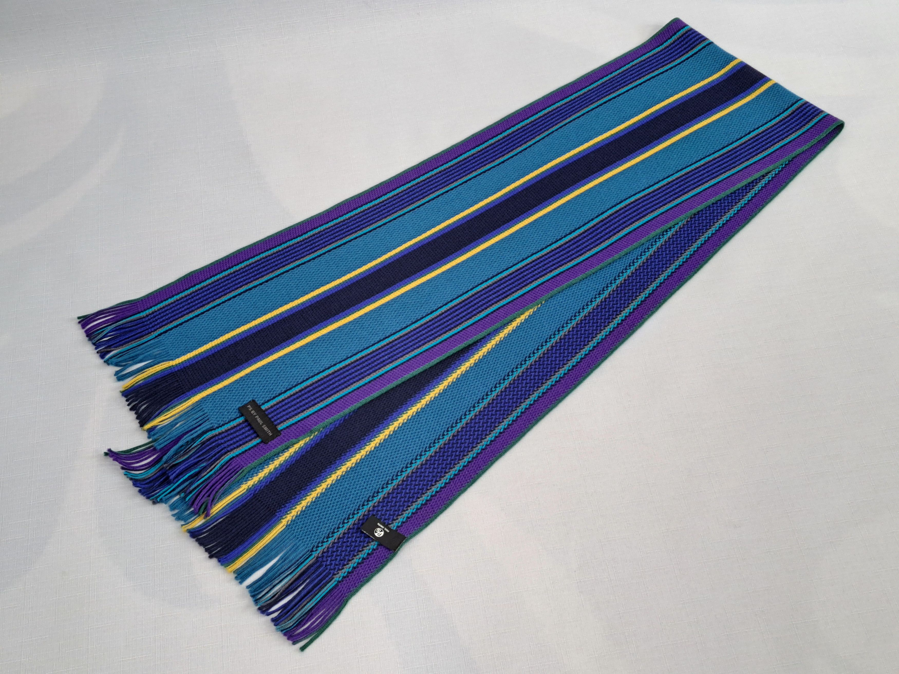Paul Smith PS by PAUL SMITH multicolor pure wool stripe scarf. Size ONE SIZE - 2 Thumbnail