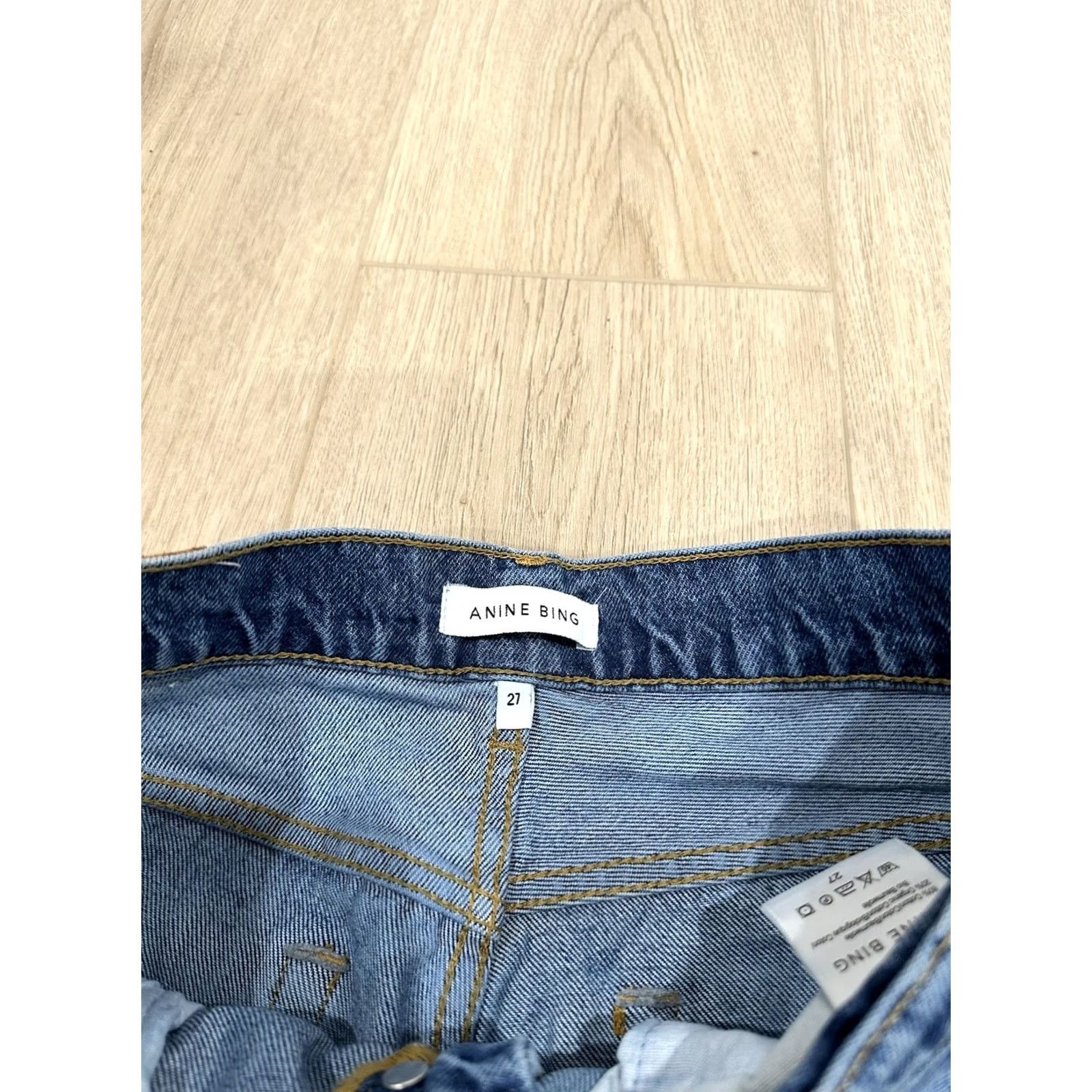 Anine Bing ANINE BING Sonya High-Rise Skinny Jeans with Raw Frayed Hem 27 Jeans Women 27 Blue Straight Mens Womens Girls Size 27" / US 4 / IT 40 - 6 Thumbnail