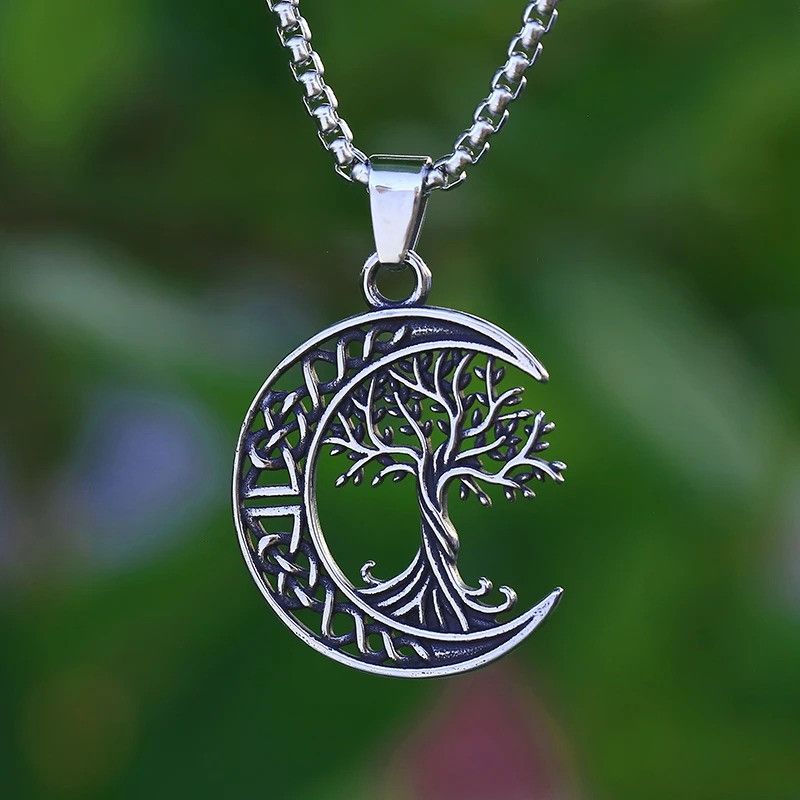 Jewelry Vintage Moon And Tree Necklace Size ONE SIZE - 1 Thumbnail