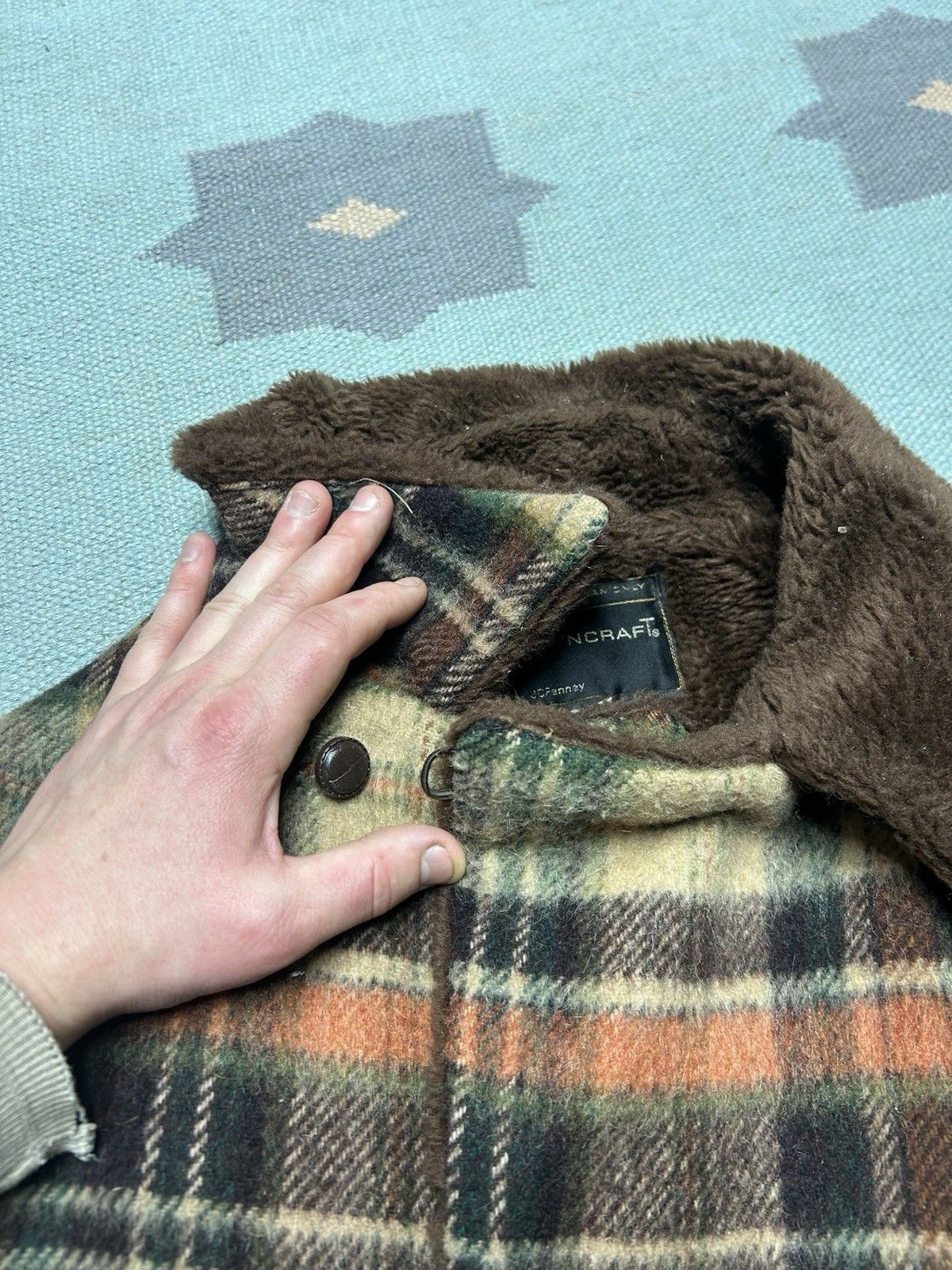 Vintage 1960s Towncraft wool mackinaw jacket faux fur lined medium Size US M / EU 48-50 / 2 - 9 Thumbnail