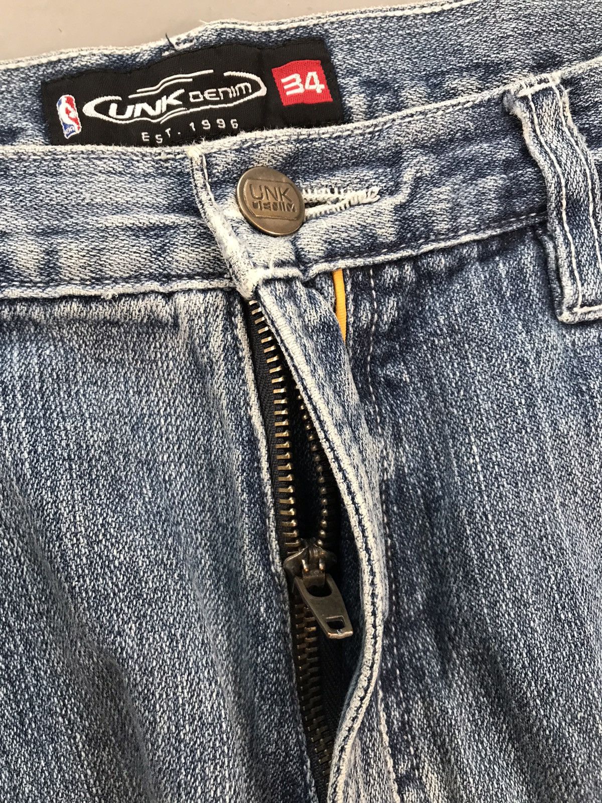 JNCO × Vintage Vintage link SpellOut thread & sticker embroidered denim Size US 34 / EU 50 - 6 Thumbnail
