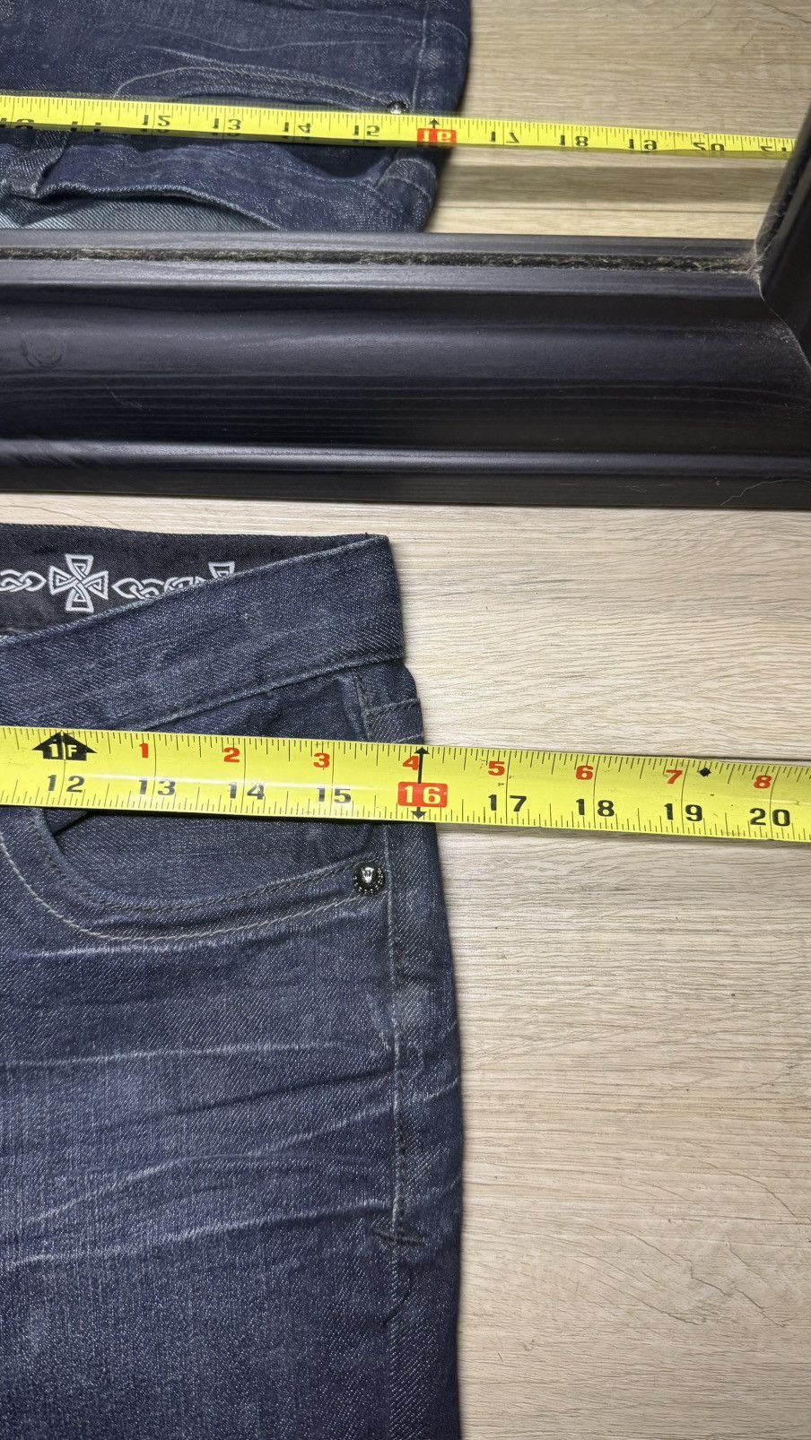 Other Y2K 2000s Denim Addiction Dark Wash Heavyweight Flared Jeans Size US 27 - 5 Thumbnail