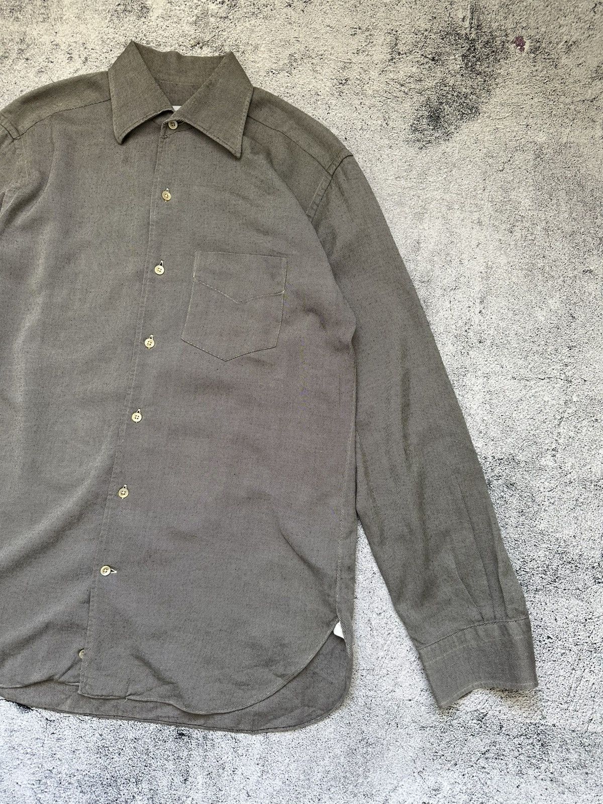 Ermenegildo Zegna Vintage Ermenegildo Zegna Cashmere Shirt Gray Luxury Fit Size US M / EU 48-50 / 2 - 5 Thumbnail