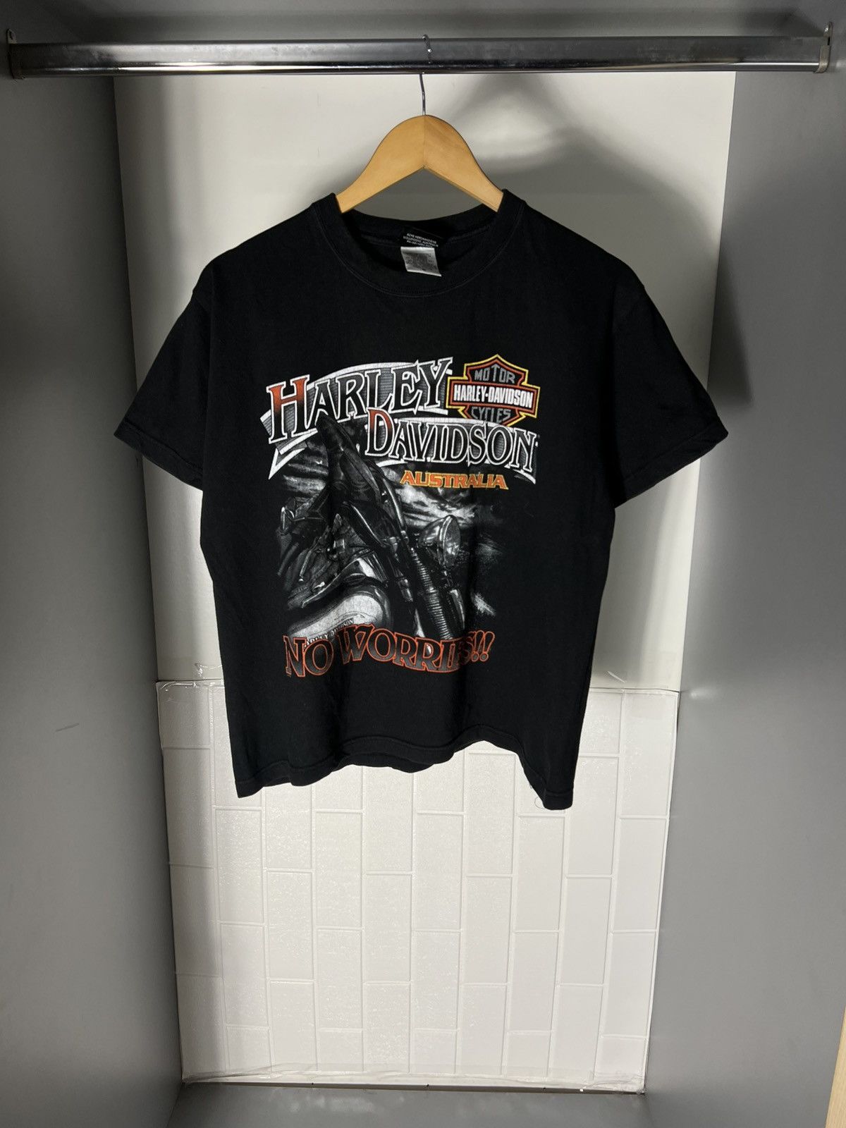 Harley Davidson VINTAGE HARLEY DAVIDSON MOTORCYCLE AUSTRALIA RETRO Y2K 90s Size US S / EU 44-46 / 1 - 1 Thumbnail