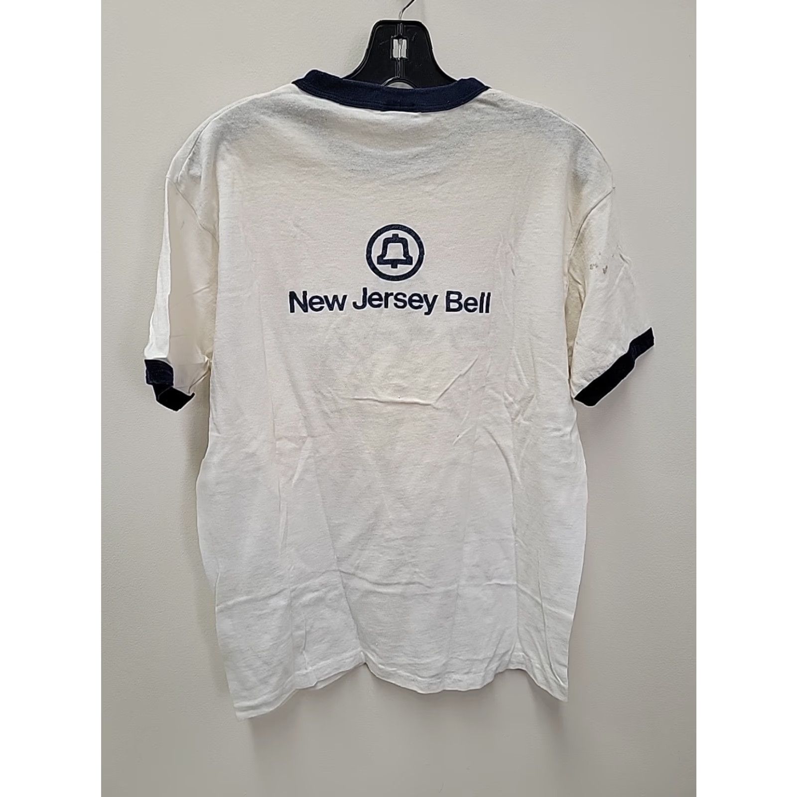 Hanes VINTAGE Bell Atlantic White Ringer T-Shirt Mens L Short Sleeve 80s Size US L / EU 52-54 / 3 - 5 Thumbnail