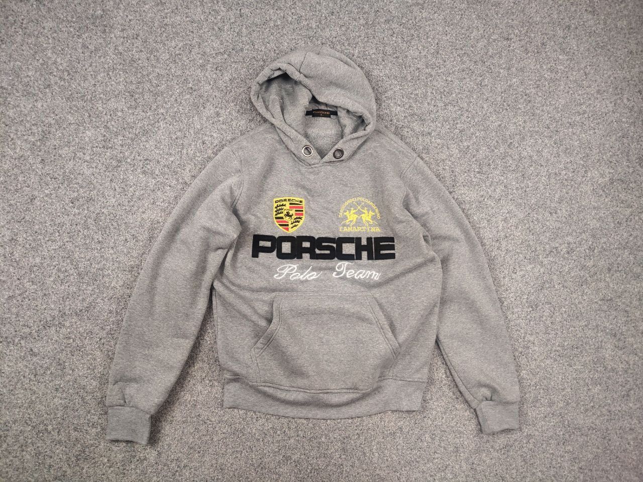Vintage Vintage Porsche Polo Team La martina Logo Gray Hoodie Y2K Size US L / EU 52-54 / 3 - 9 Thumbnail