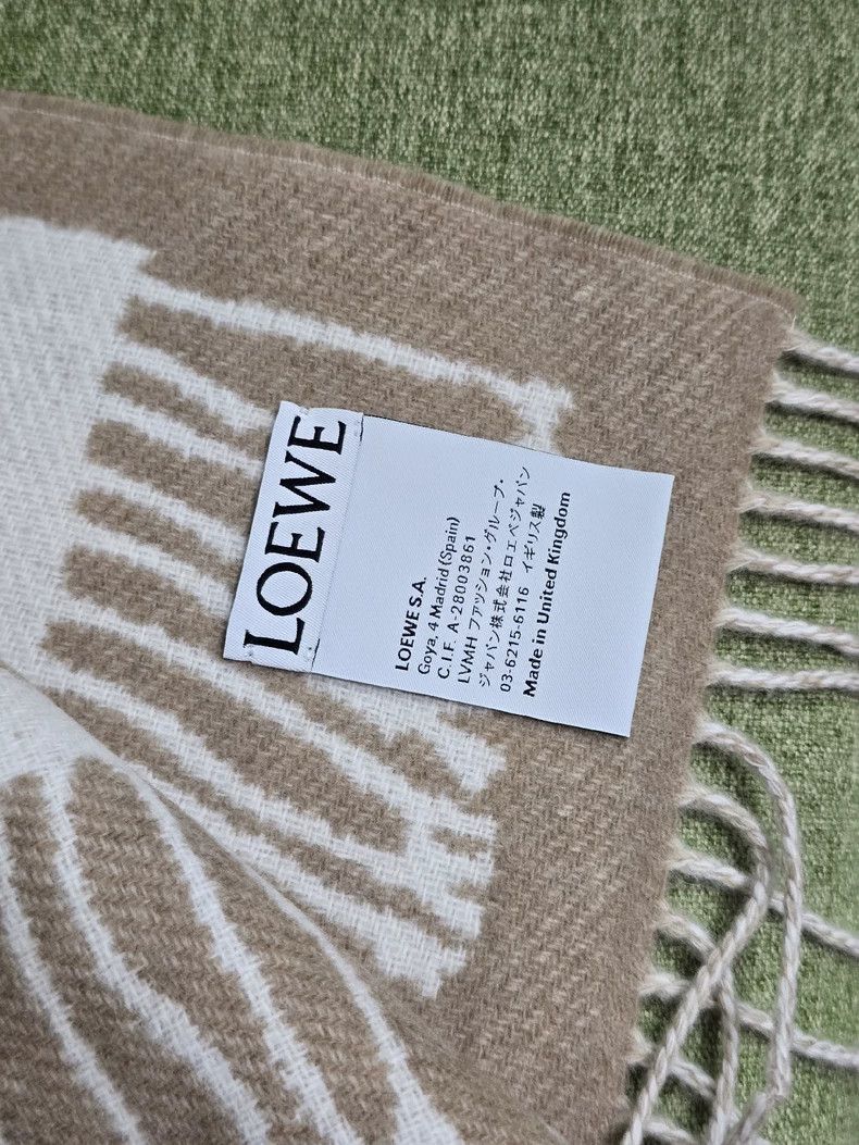 Loewe LOEWE Cashmere scarf beige and camel Size ONE SIZE - 5 Thumbnail