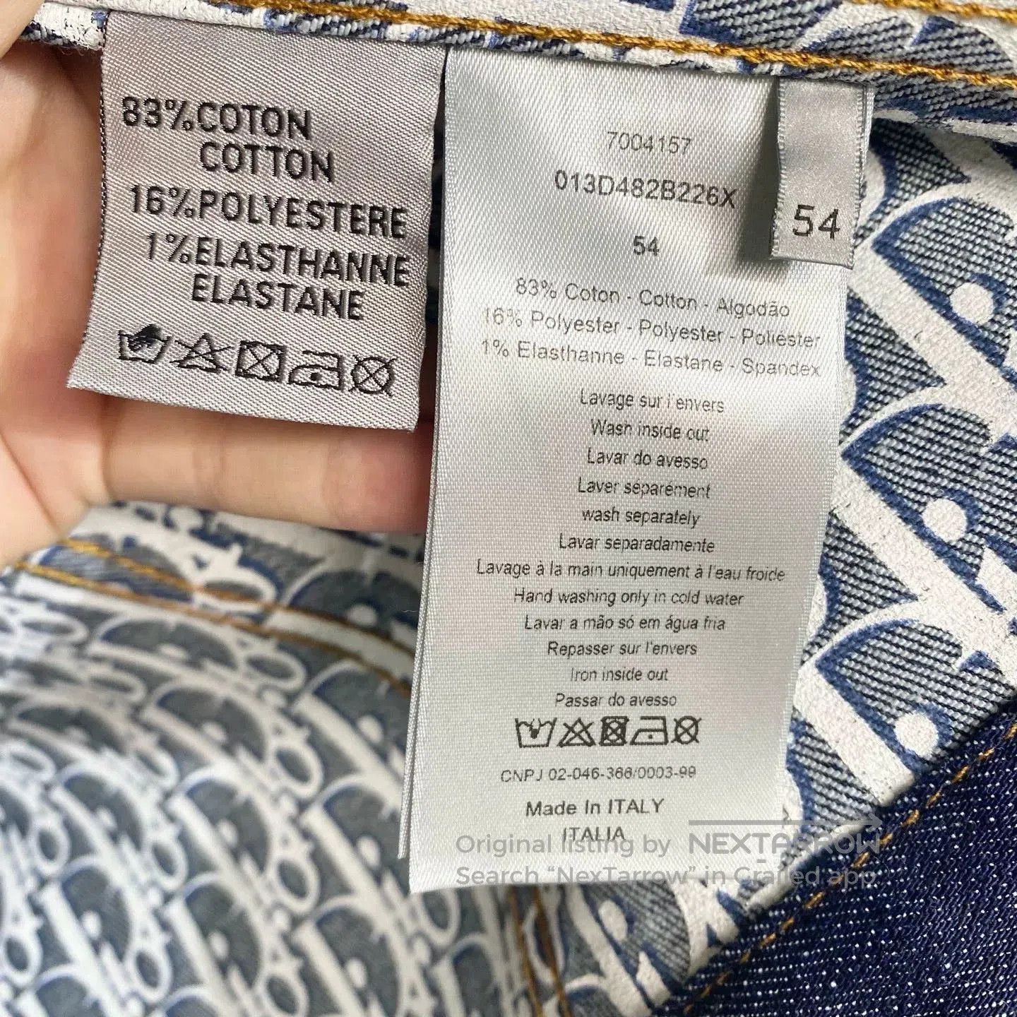 Dior dior denim jacket with embossed lining. Size US XXL / EU 58 / 5 - 4 Thumbnail