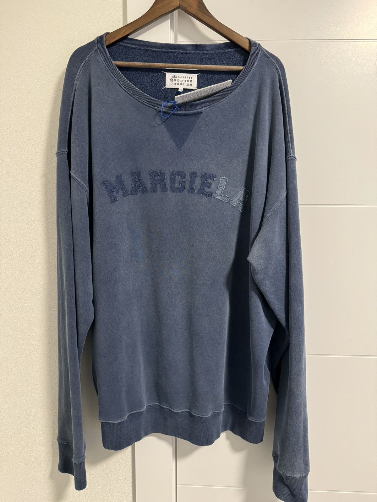 image of Maison Margiela Oversized Blue Sweatshirt, Men's (Size Medium)