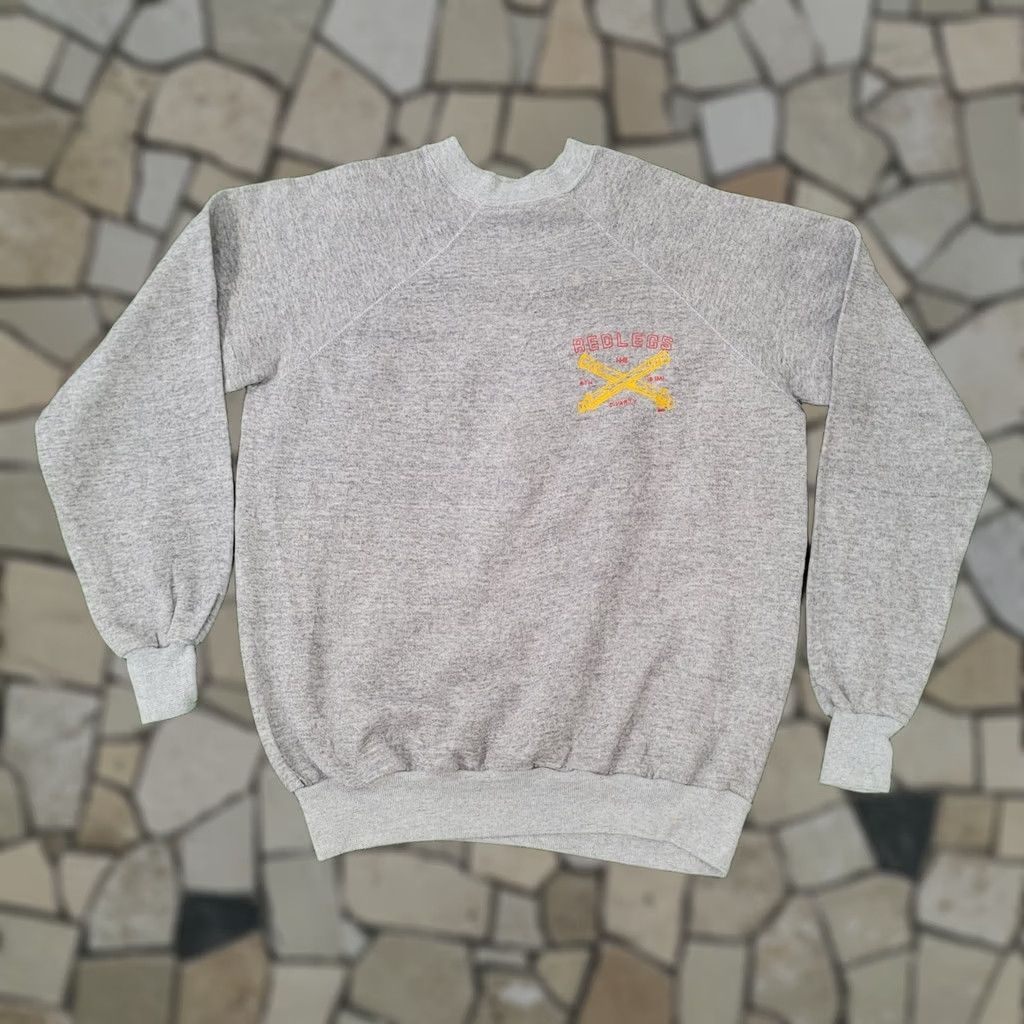Vintage VINTAGE US Army Shirt Mens L Gray VTG 80s Redlegs Military Sweatshirt 21x24 Raglan Artillery Size US L / EU 52-54 / 3 - 1 Thumbnail