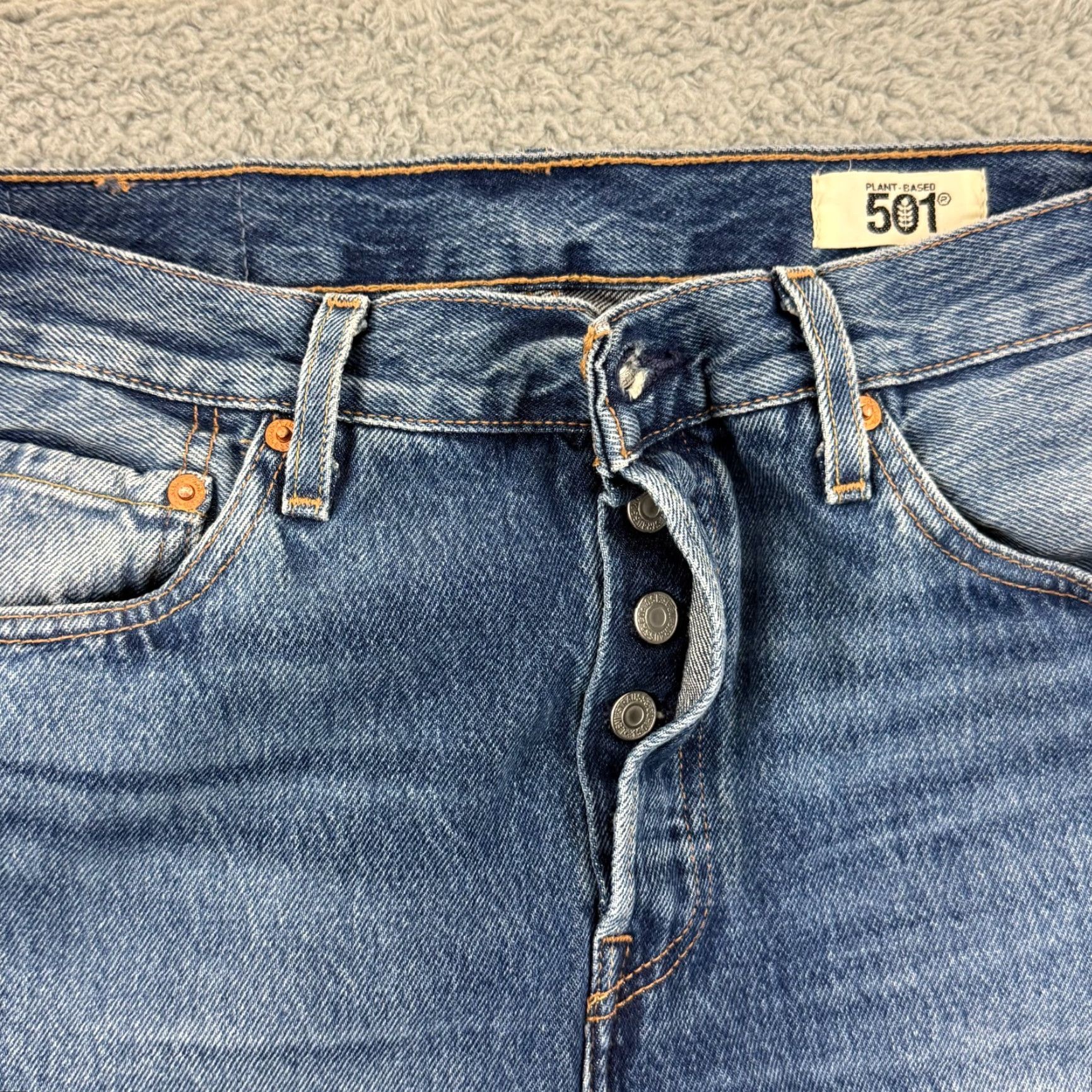 Levi's Levi's 501 Jeans Mens 28x32 Blue Denim Straight Button Fly Casual Vintage No Size US 28 / EU 44 - 6 Thumbnail