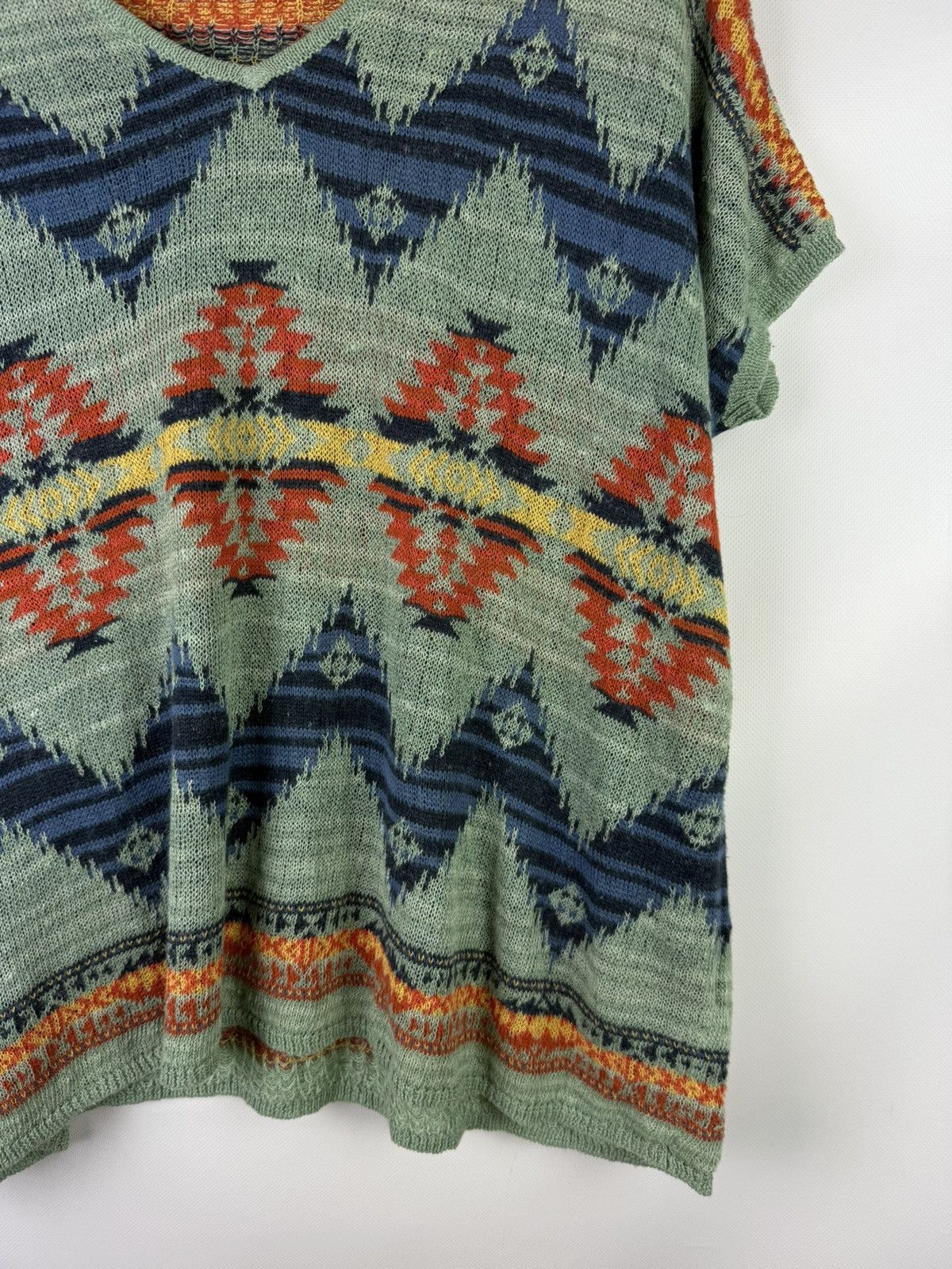 Denim & Supply Ralph Lauren Ralph Lauren Aztec Southwest Pattern Short Sleeve Sweater Size XS / US 0-2 / IT 36-38 - 6 Thumbnail