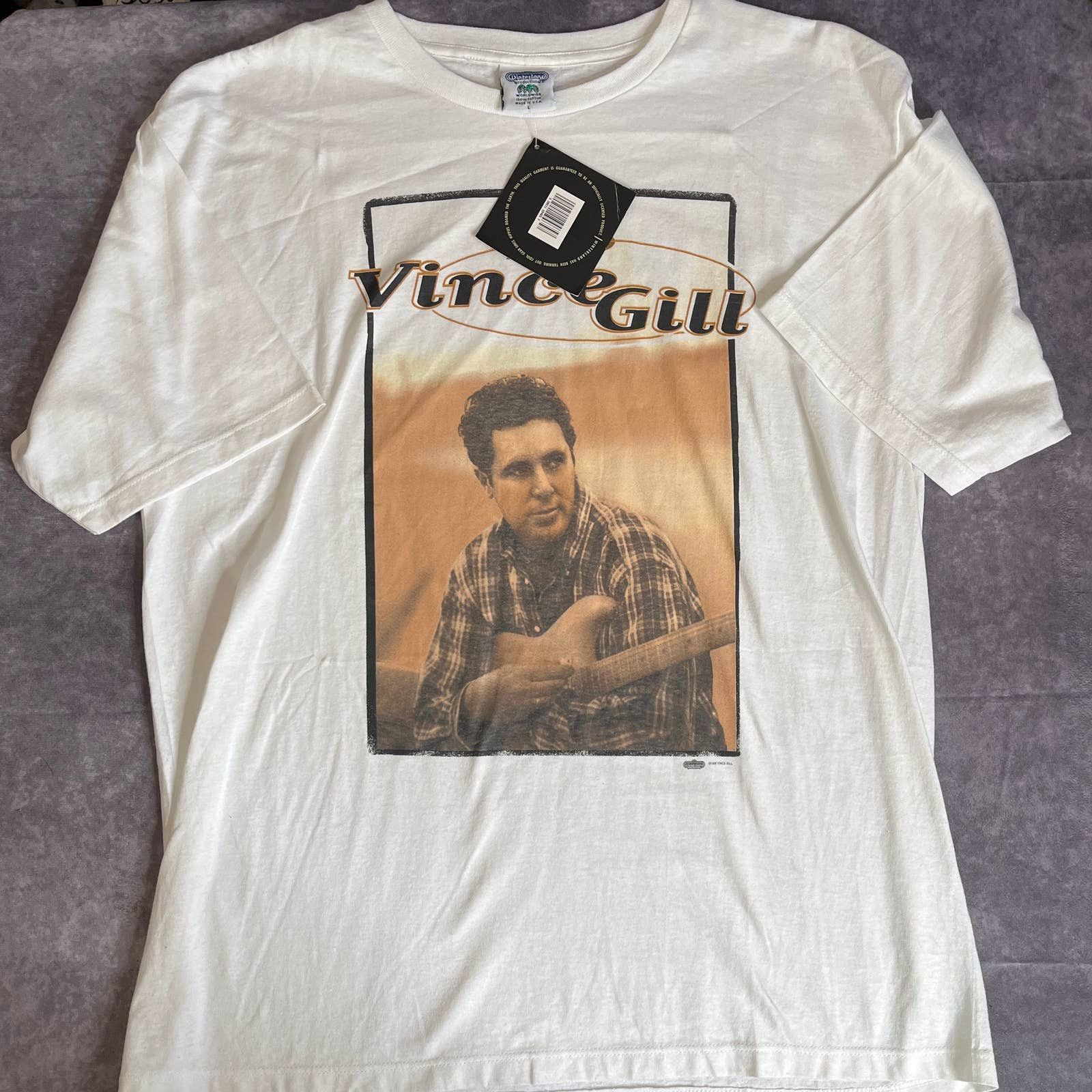 image of 1995 Vince Gill Vintage T-Shirt in White, Men's (Size Large)