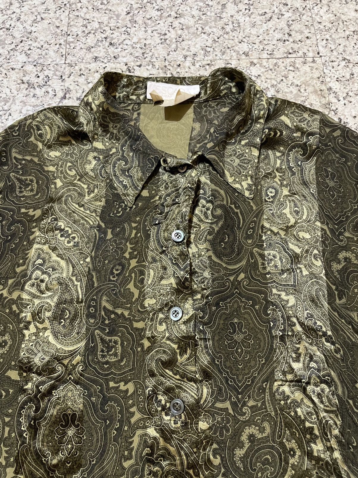 Escada Vintage 80s ESCADA by Margaretha Ley Silk Paisley Shirt Size L / US 10 / IT 46 - 2 Thumbnail