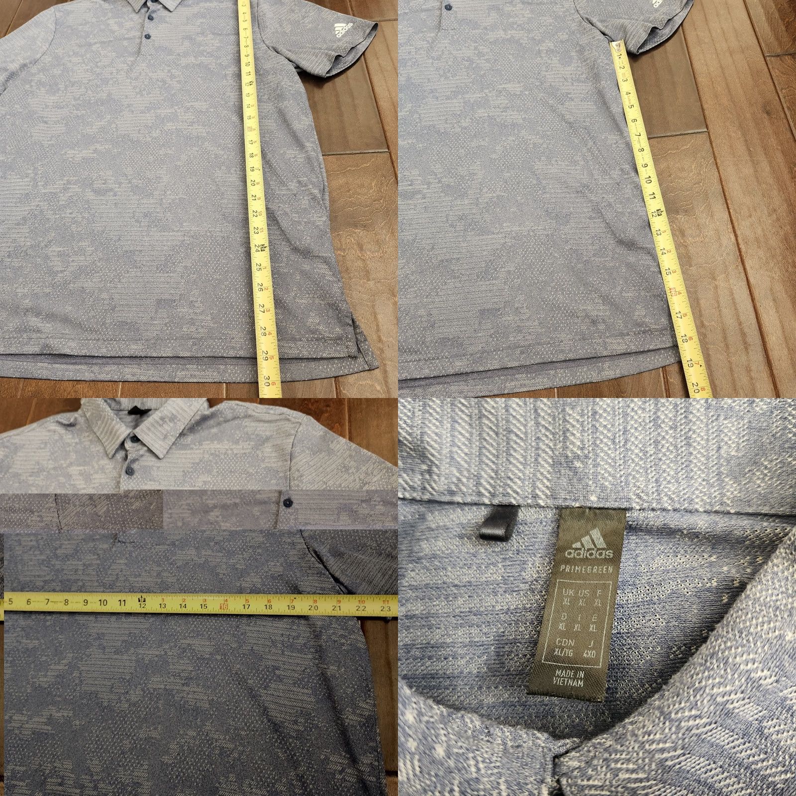 Adidas adidas Golf Polo Shirt Mens XL Gray Primegreen Short Sleeve Button Collar Polo Shirt Sports Comfort Casual Activewear Travel Size US XL / EU 56 / 4 - 8 Thumbnail