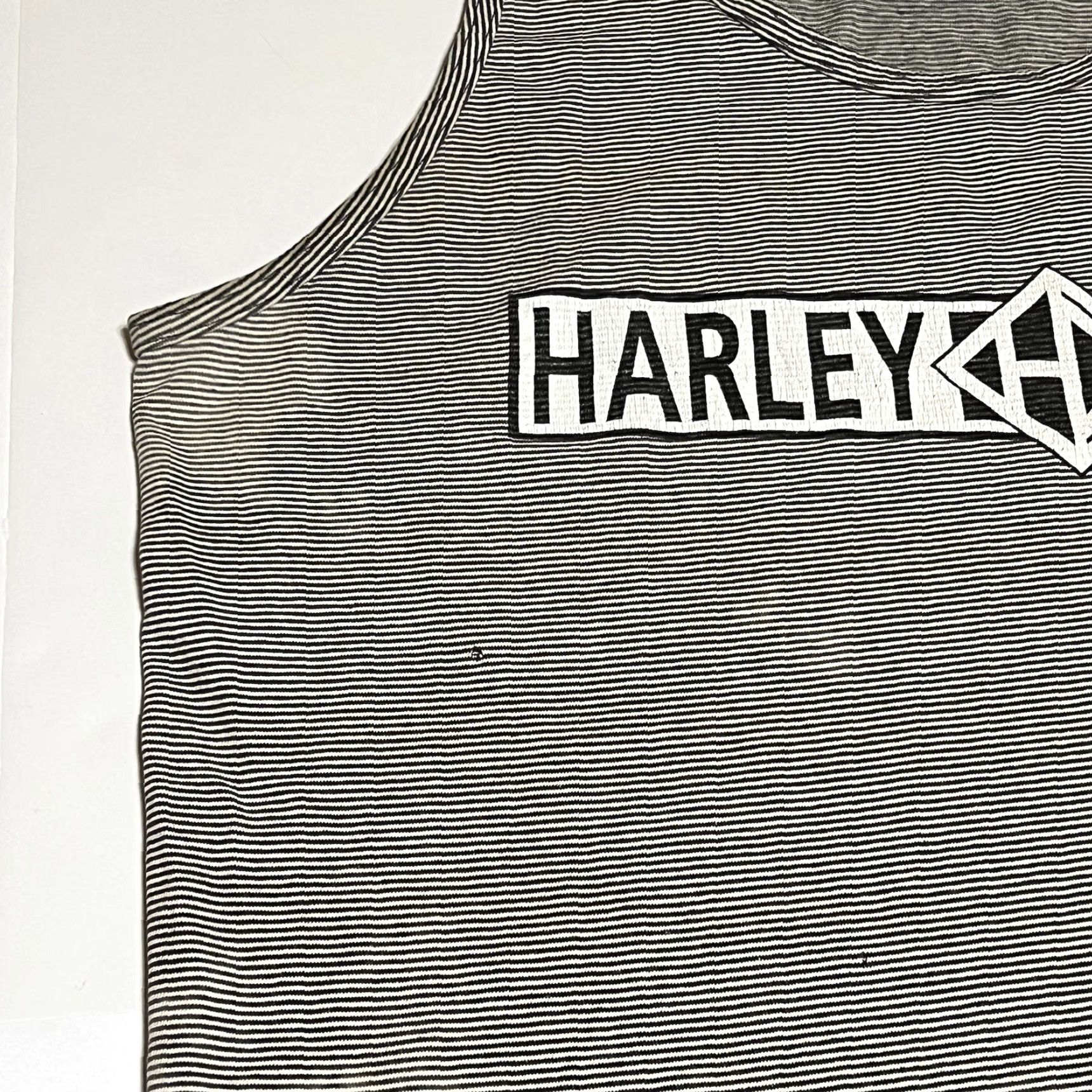 Harley Davidson VINTAGE Harley-Davidson Men Tank Top L Striped Distressed Stained T-Shirt Graphic Print Motorcycle Rock And Roll Size US L / EU 52-54 / 3 - 7 Thumbnail
