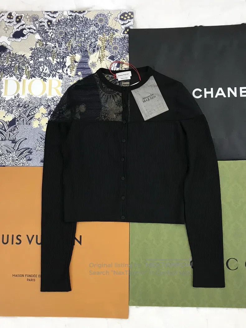 Alexander McQueen Alexander Mcqueen Mesh knitted cardigan jacket Size S / US 4 / IT 40 - 1 Thumbnail