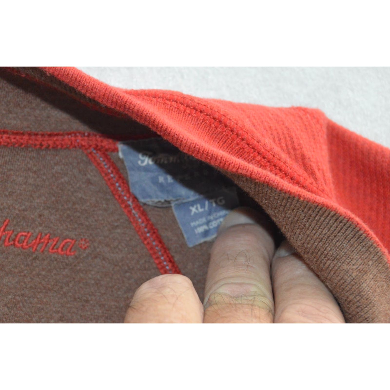 Tommy Bahama Tommy Bahama Reversible Sweater Men's XL Orange Brown Pullover 1/4 Zip Size US XXL / EU 58 / 5 - 4 Thumbnail