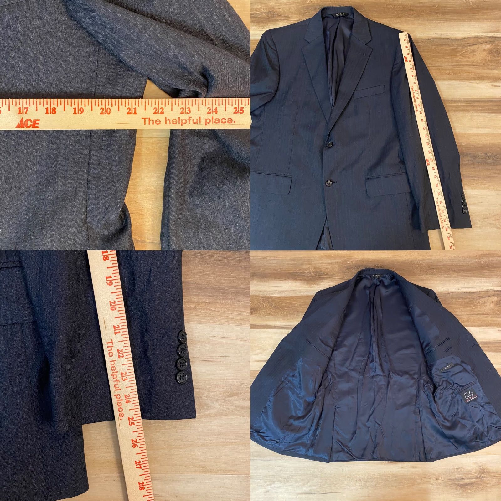Jos. A. Bank Jos A Bank Blazer Mens 42R Navy Blue Striped 2 Button Sport Jacket Wool Shirt Jacket? Size 42R - 8 Thumbnail