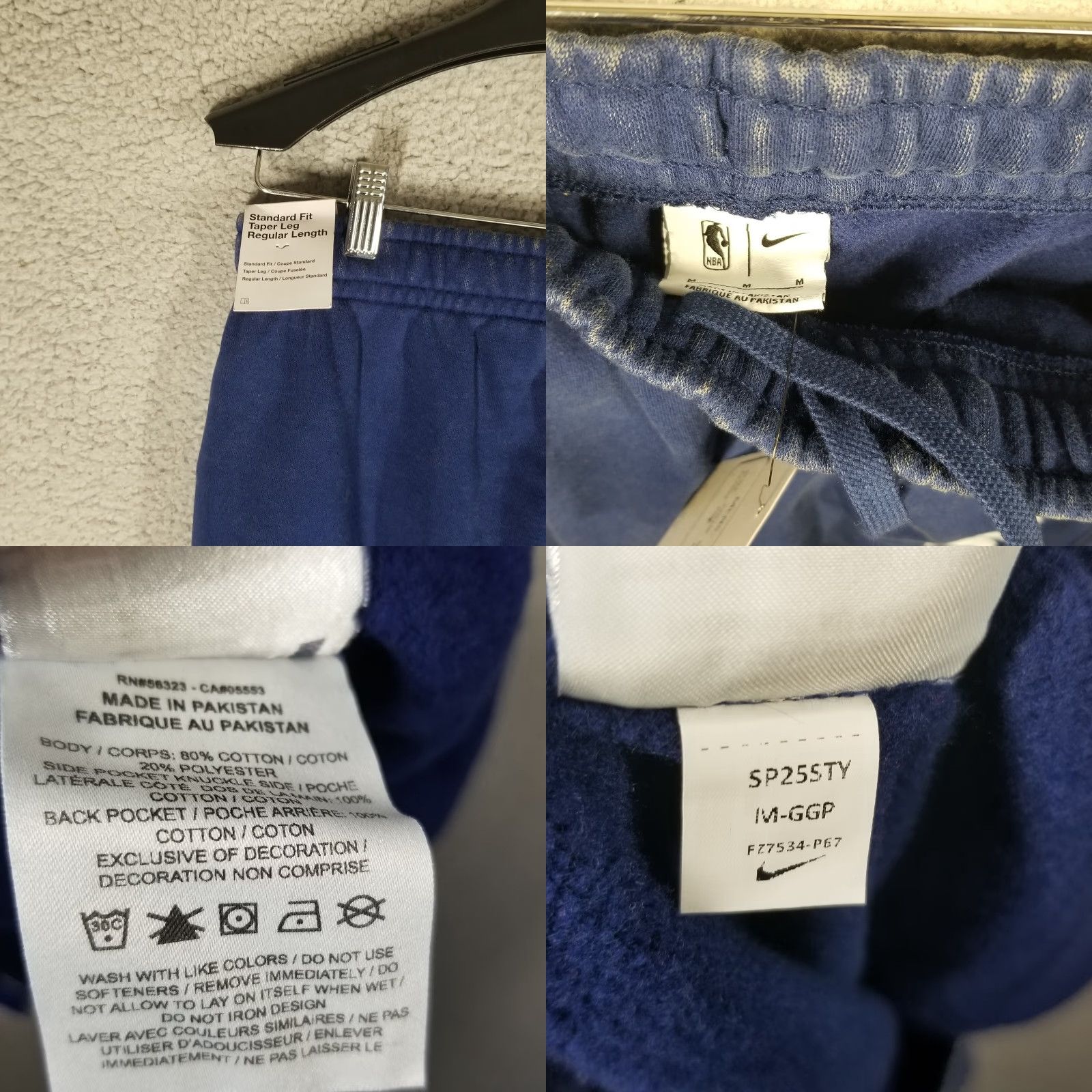 Nike VINTAGE Nike NBA Jogger Pants Medium Activewear Blue Cotton Blend Mens 90s Basketball Size US 31 - 8 Thumbnail