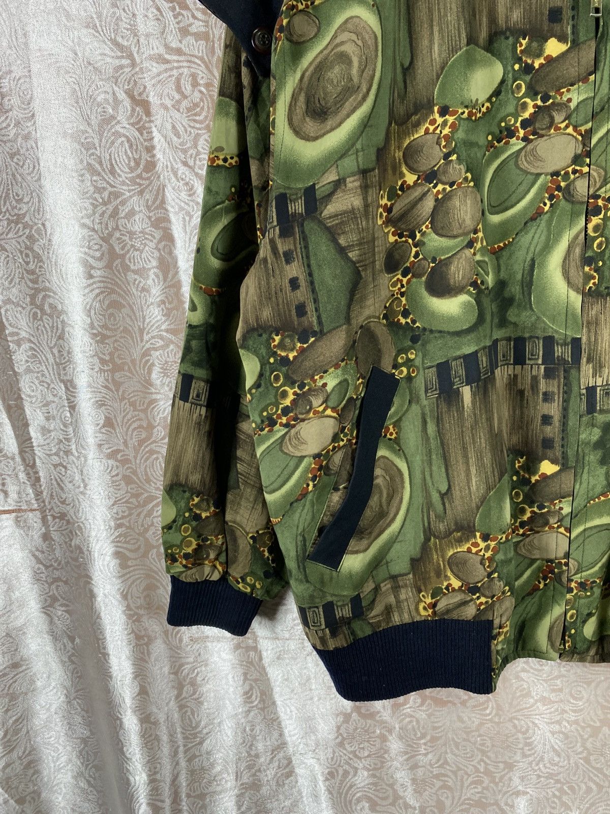 Vintage Toupez Vintage Abstract Pattern Jacket Green Artistic Print Size US L / EU 52-54 / 3 - 7 Thumbnail
