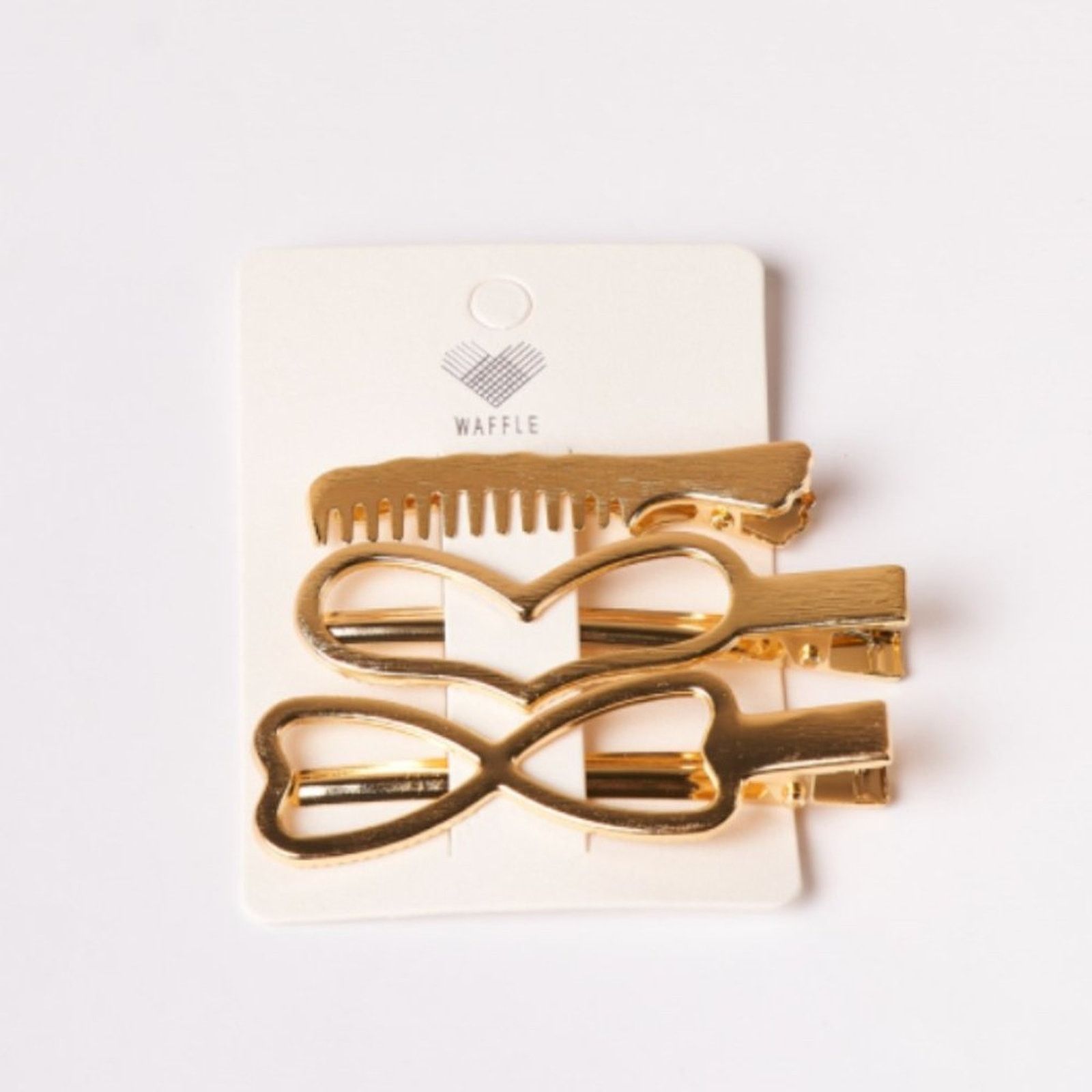 Other Gold Heart Shaped Clips - Set of 3 Size ONE SIZE - 4 Thumbnail