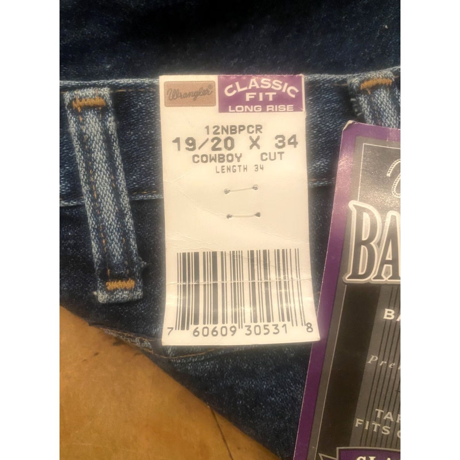 Wrangler VINTAGE Wrangler Bare Back Classic Fit Jeans 20 Tall 34 Black Cowboy Cut 1990s Mens Boys Girls Womens? Size 42" / US 20 - 6 Thumbnail
