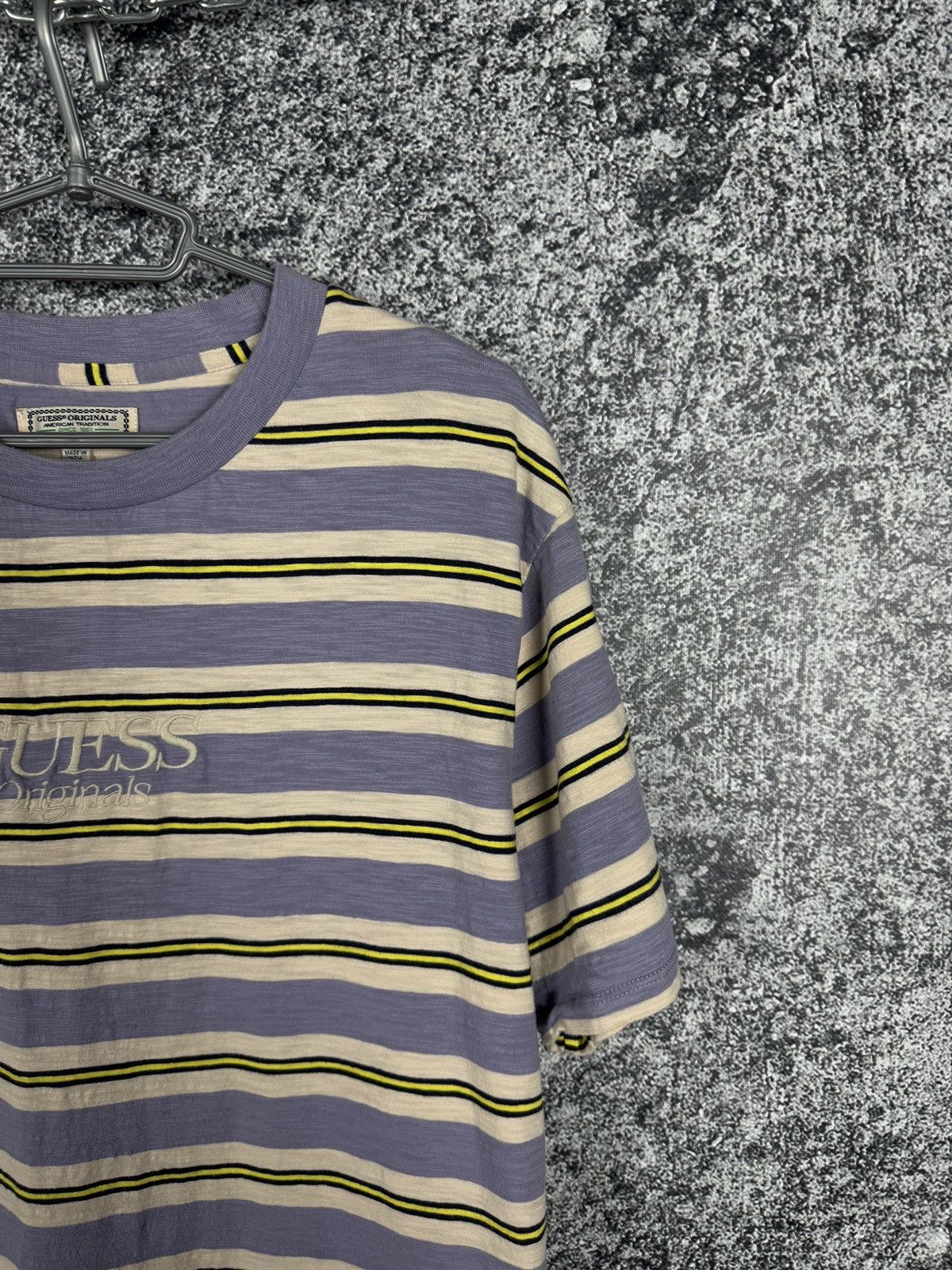 Guess Guess Los Angeles Striped T-Shirt Originals Vintage Size L Size US L / EU 52-54 / 3 - 2 Thumbnail