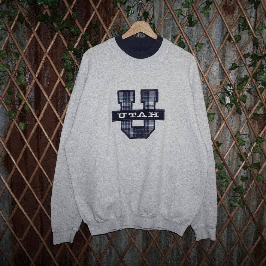 Vintage XL-Vintage Y2K Utah essential plaid embroider 90s sweatshirt Size US XL / EU 56 / 4 - 1 Thumbnail