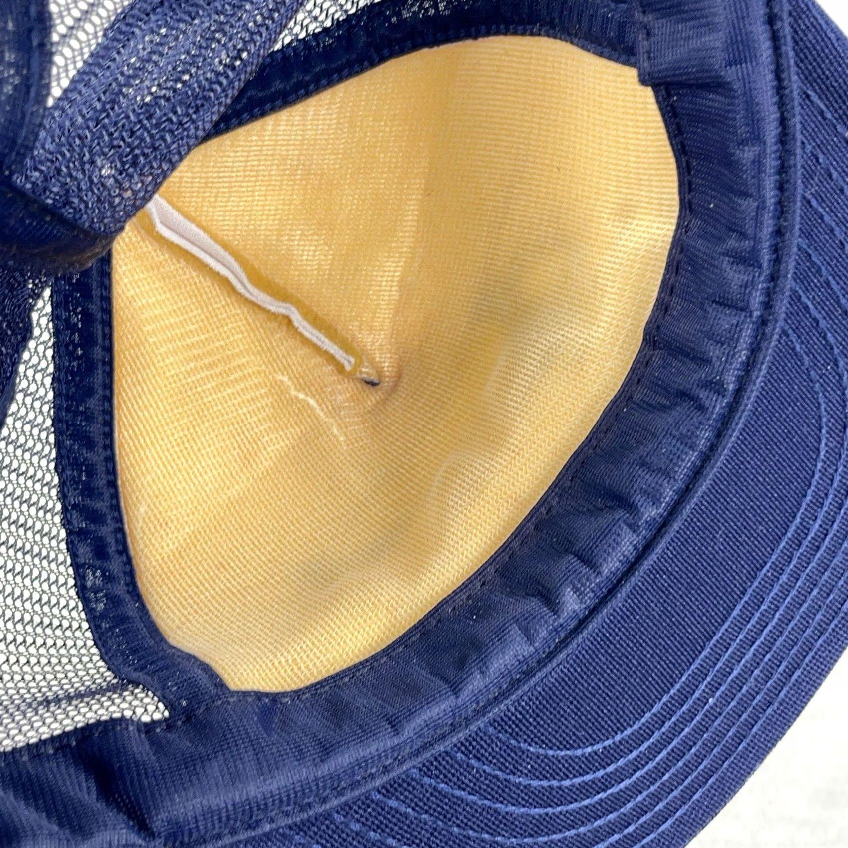 Vintage VINTAGE Trucker Hat Cap USA 80s 90s Blue White Ha-Le-Copters Adjustable Mesh Back Men One Size Cap Hat Brown? Size ONE SIZE - 5 Thumbnail
