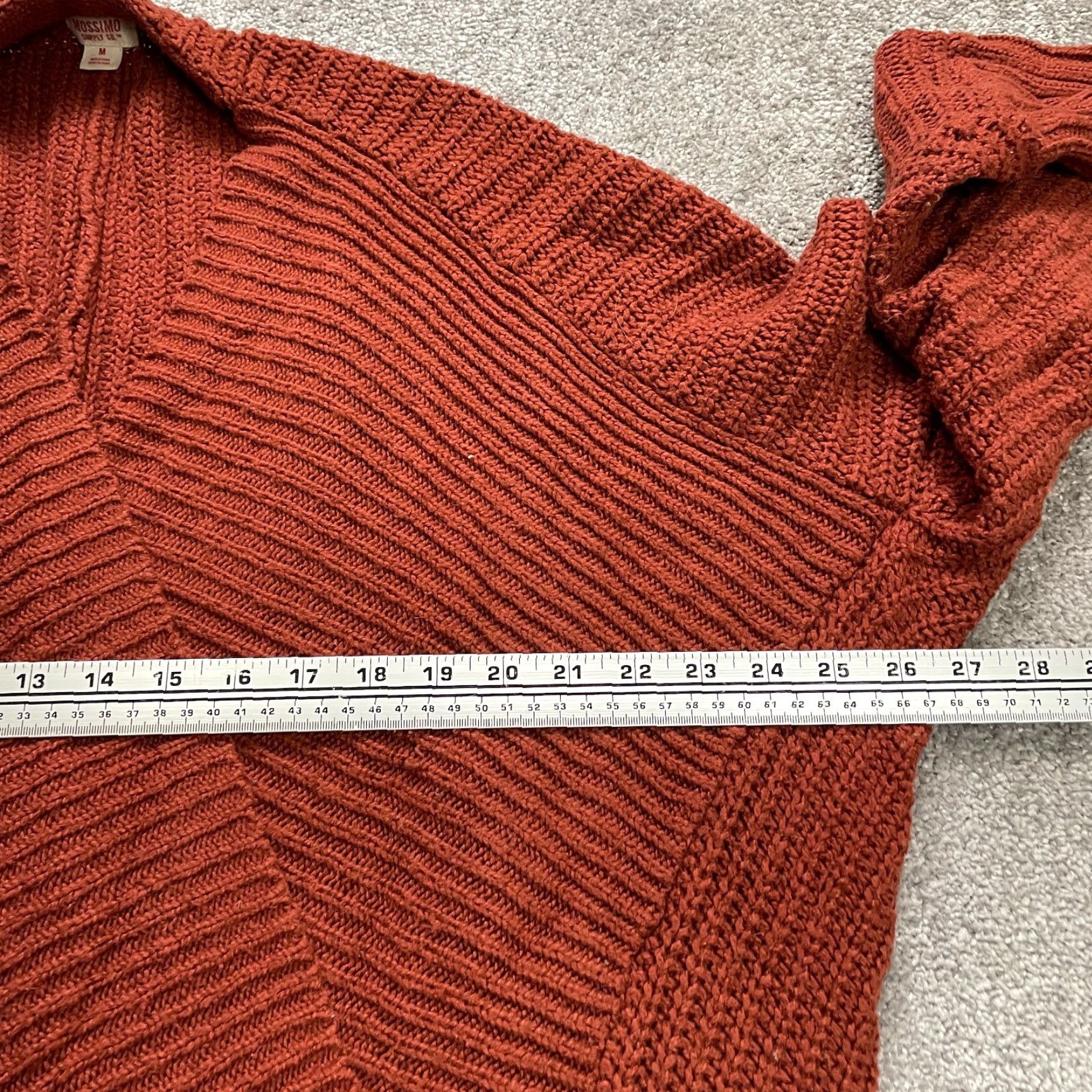 Mossimo Mossimo Chunky-Knit Cardigan Sweater Women’s Medium Rust Orange Long Sleeve Casual Fall Outdoor Size M / US 6-8 / IT 42-44 - 6 Thumbnail