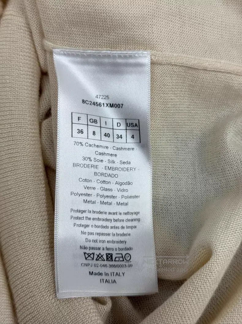 Dior Dior Beige beaded cashmere short sleeves Size XS / US 0-2 / IT 36-38 - 5 Thumbnail