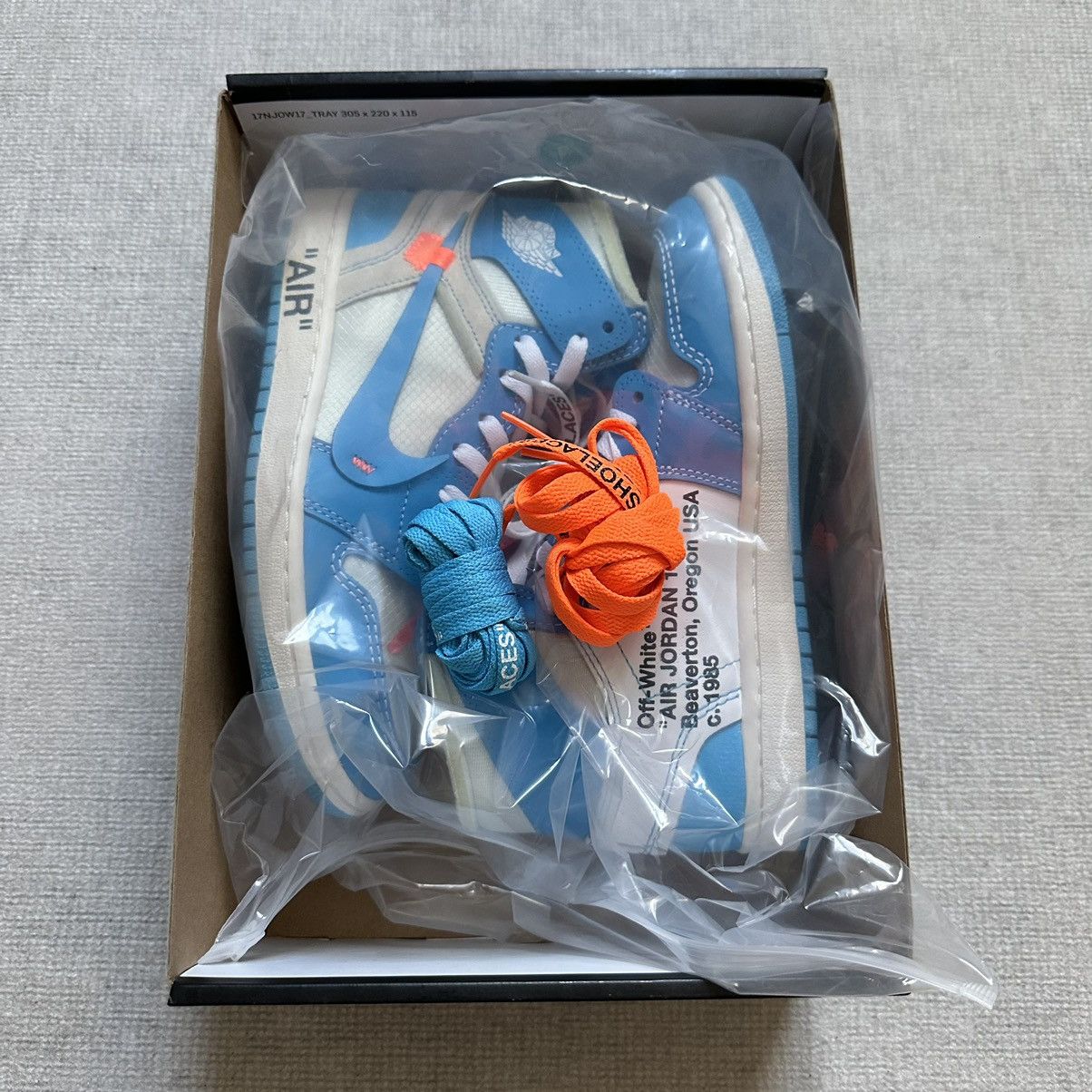 Jordan Brand × Off-White × Virgil Abloh Jordan 1 Retro High Off-White University Blue Size US 7 / IT 37 - 11 Thumbnail