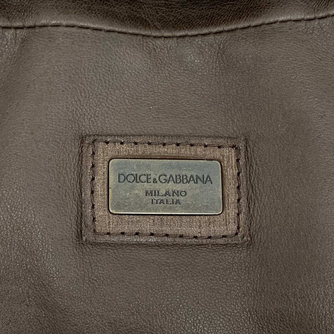 Dolce & Gabbana Dolce & Gabbana Lambskin Leather Jacket Dark Brown (44) Size US XS / EU 42 / 0 - 4 Thumbnail