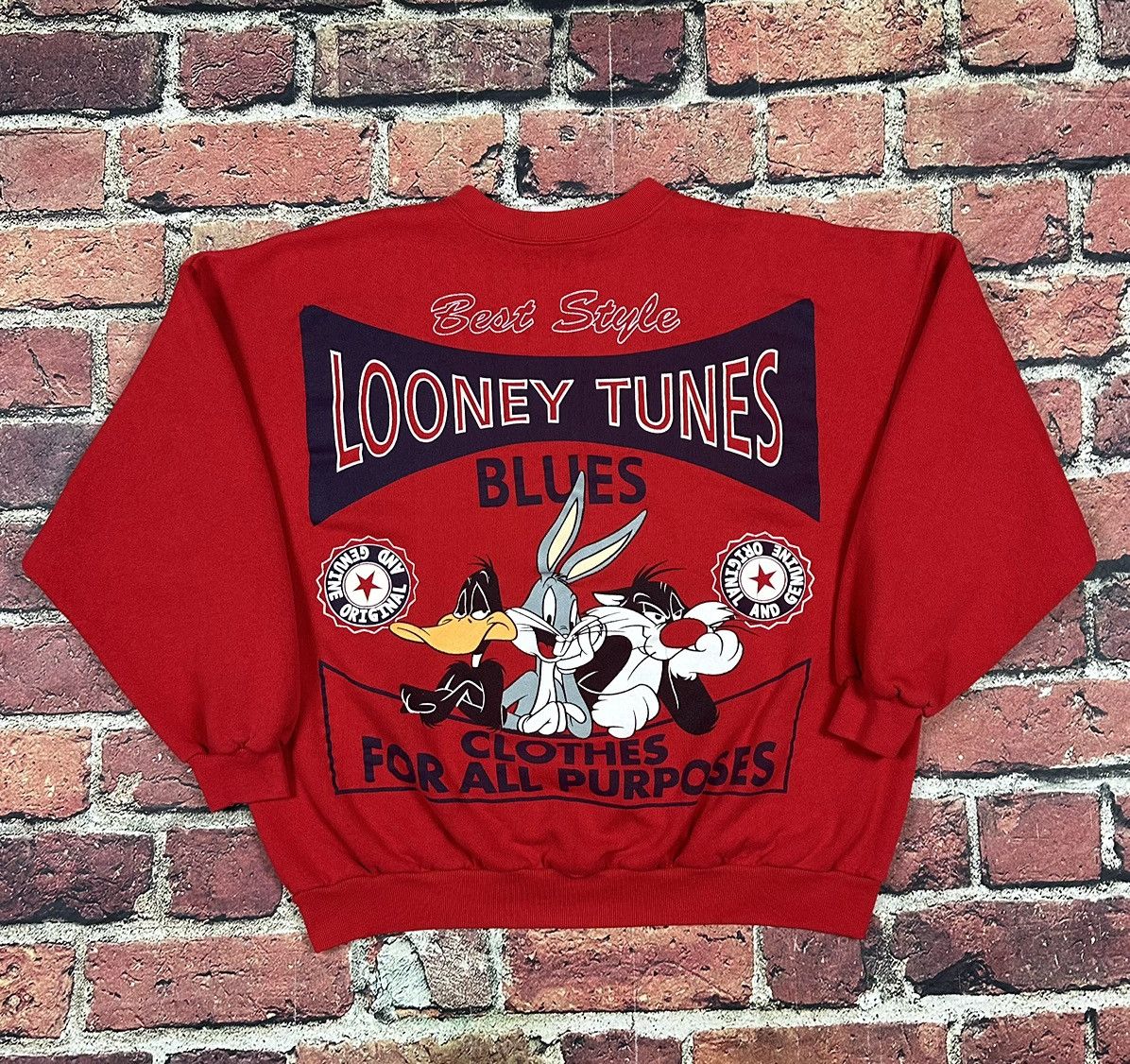 Vintage Vintage 90s Jerry Leigh Looney Tunes Sweatshirt Warner Bros Size US L / EU 52-54 / 3 - 1 Thumbnail