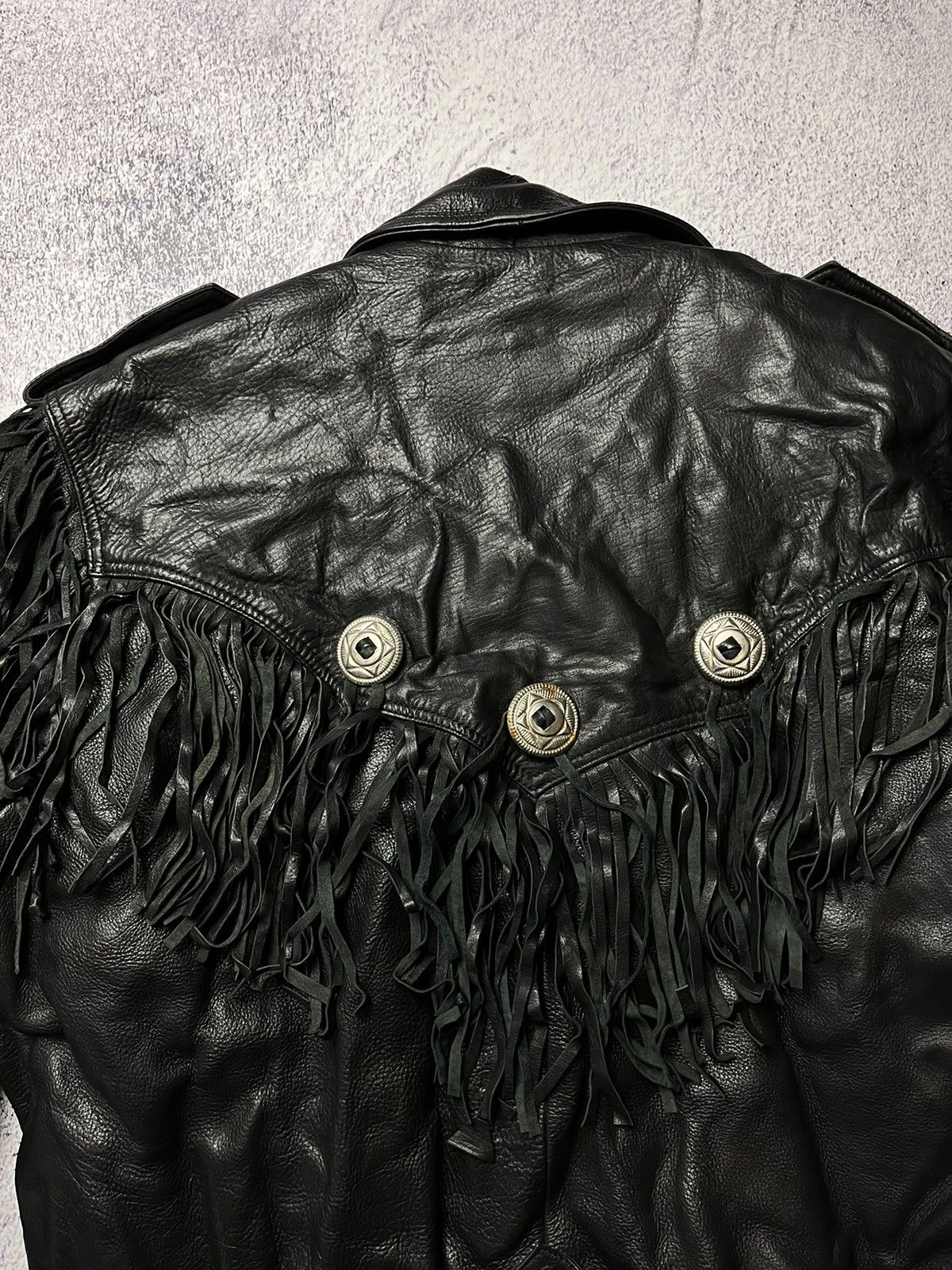 Vintage Vintage Avant Garde Y2k Black Leather Jacket Size US L / EU 52-54 / 3 - 24 Thumbnail