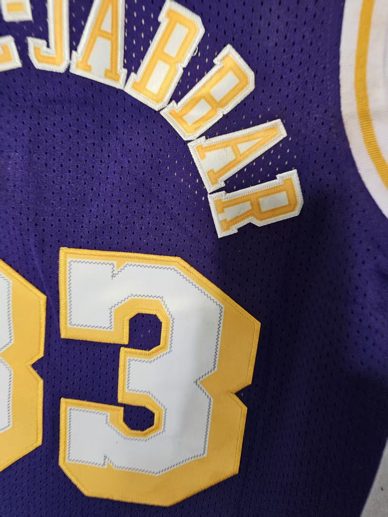 NBA Los Angeles Lakers 33 Abdul-Jabbar Jersey Stitched Purple Size US M / EU 48-50 / 2 - 4 Thumbnail