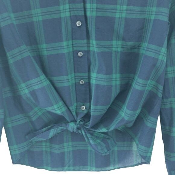 J.Crew J. Crew Factory Plaid Button Down Shirt Navy & Emerald Green Size S / US 4 / IT 40 - 5 Thumbnail