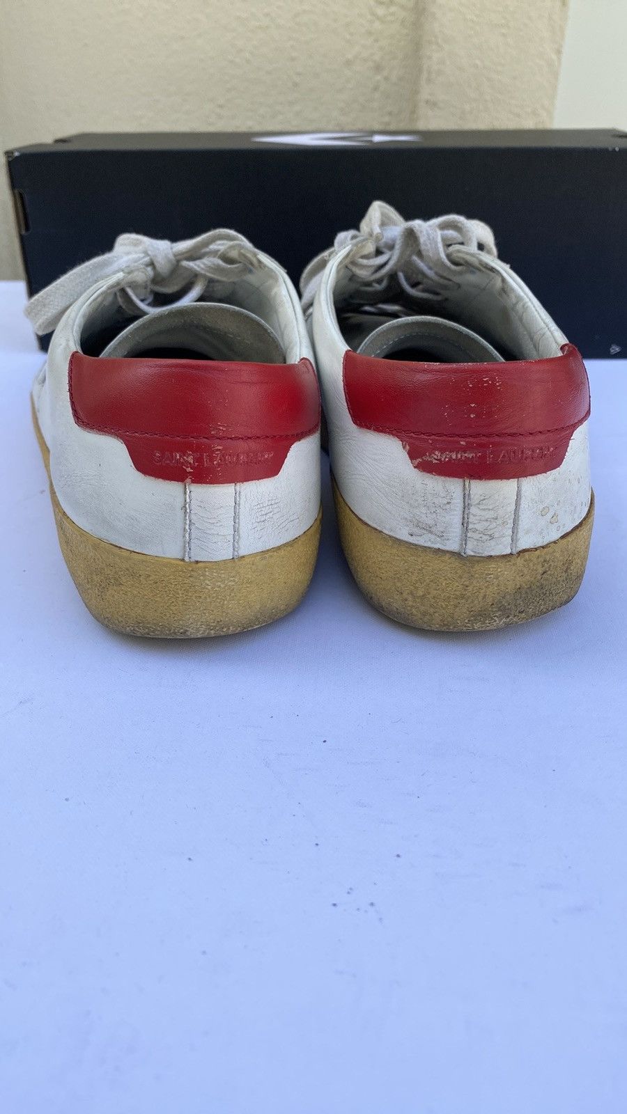 Saint Laurent Paris Saint Laurent Paris white court sneakers EU 40 Size US 10 / EU 43 - 3 Thumbnail