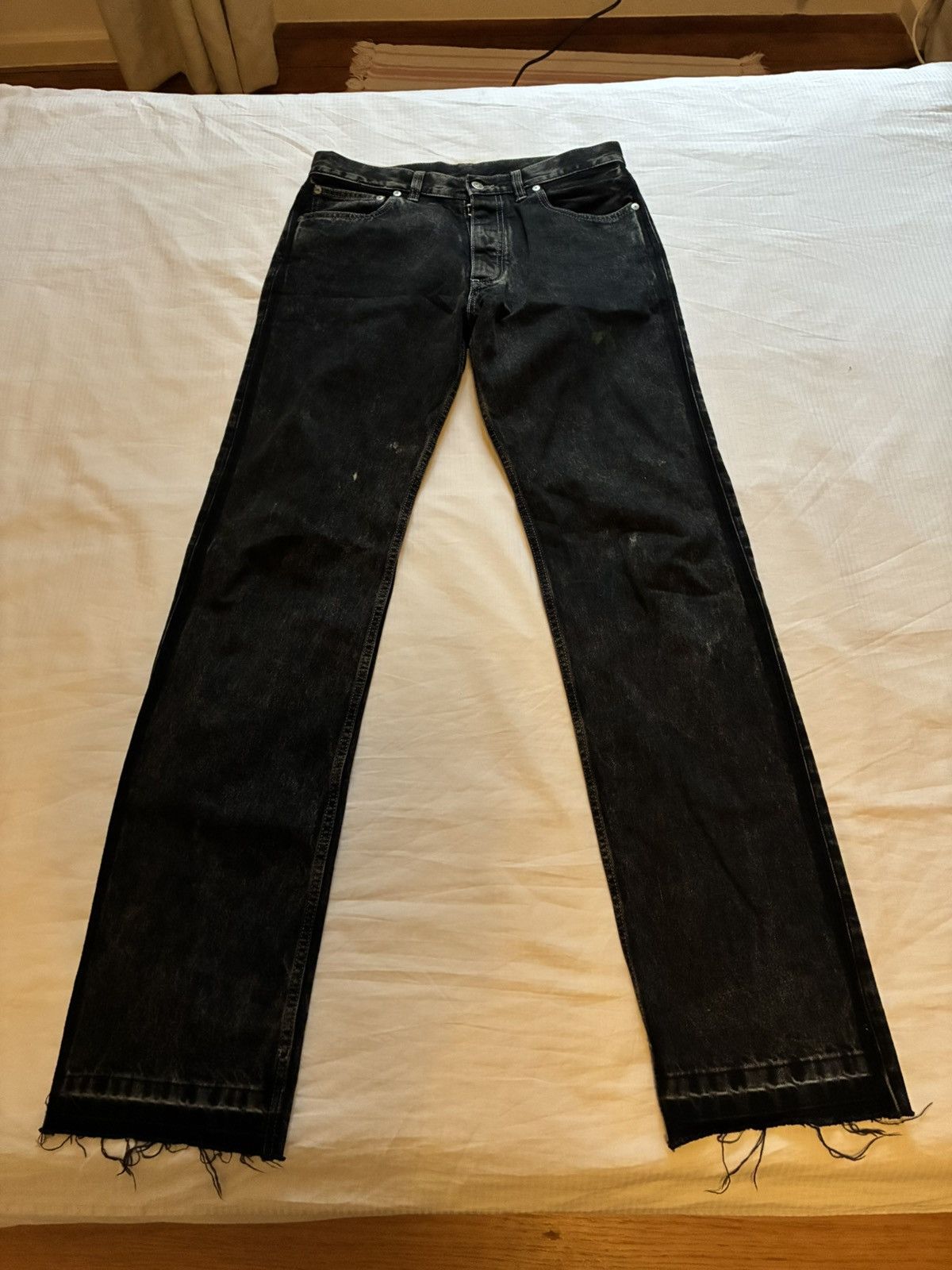 Maison Margiela Margiela Black Splatter Denim Jeans Size US 32 / EU 48 - 3 Thumbnail