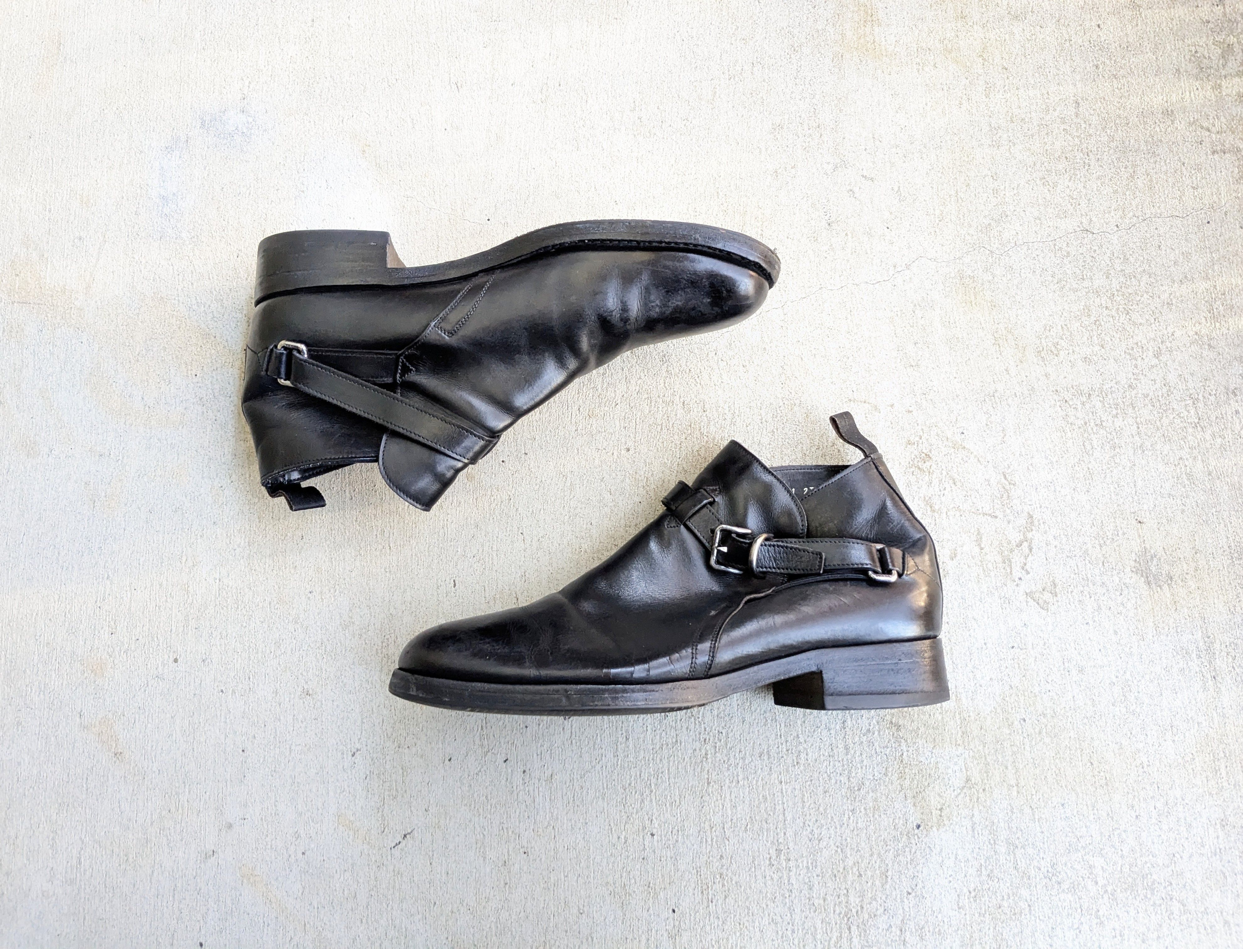 Prada Jodhpur Boots Black Leather 9.5 Buckle Italy Y2K