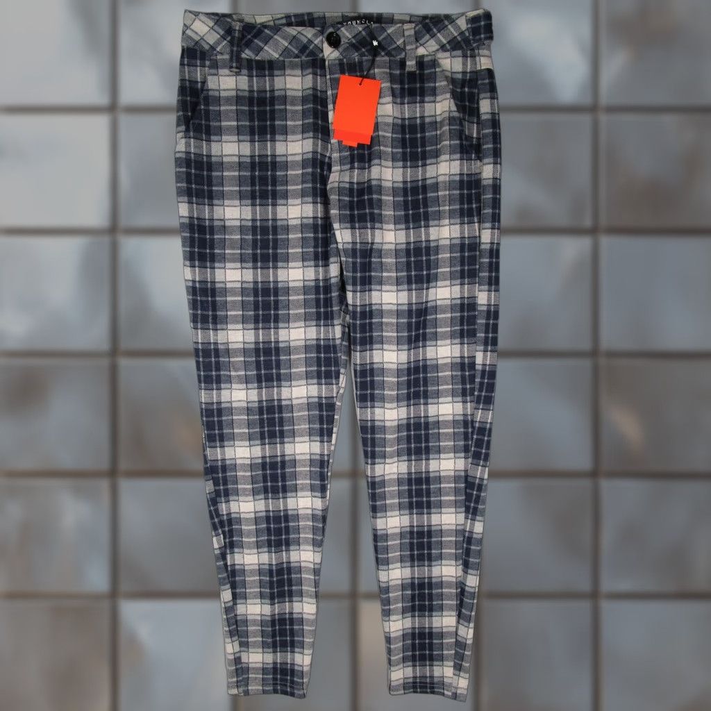 YoungLA YoungLA Mens Pants 34x32 Blue Gray Plaid Tapered Stretch Athletic Style #614 Size US 34 / EU 50 - 1 Thumbnail