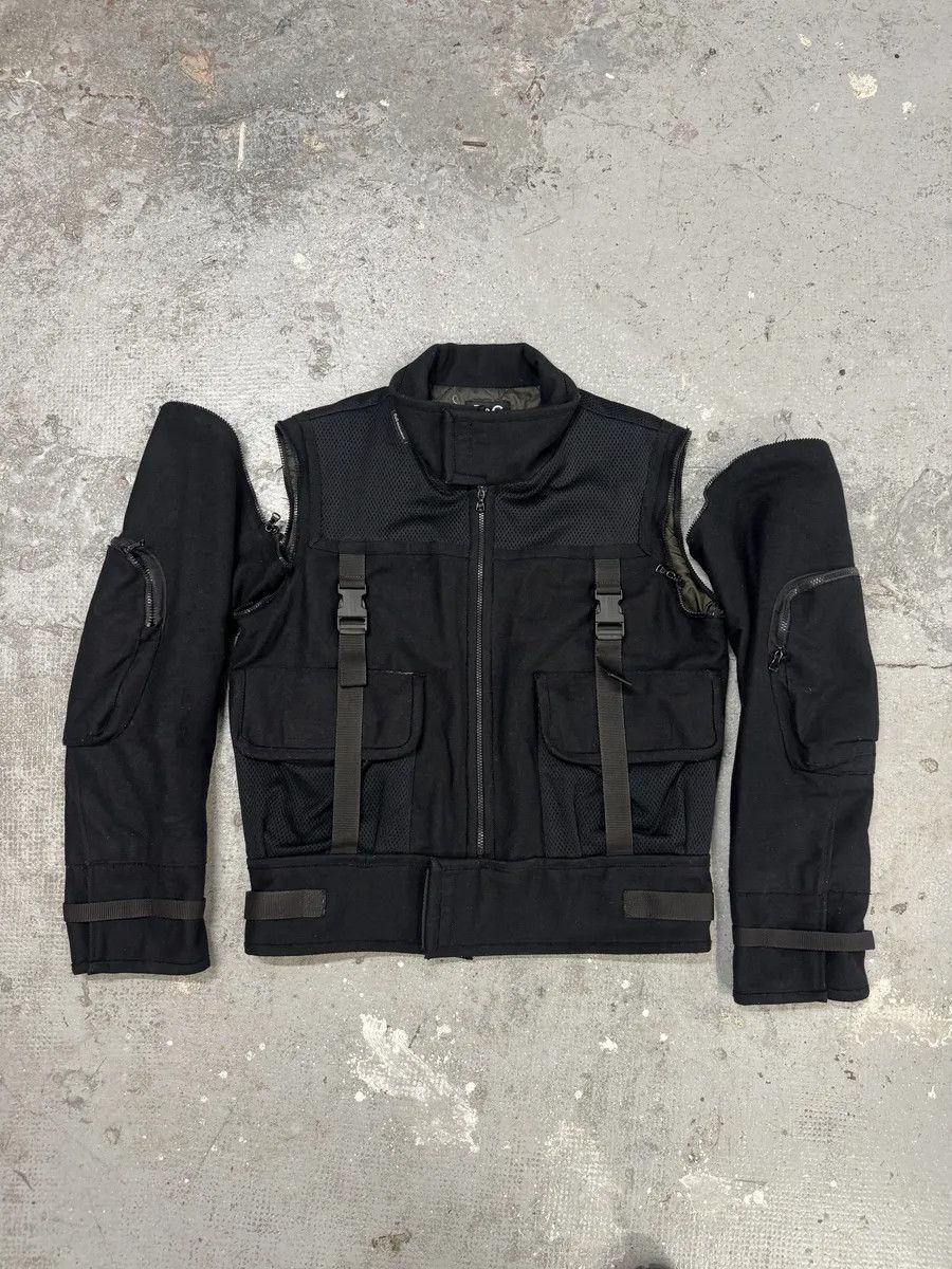 Dolce & Gabbana AW2004 Dolce & Gabbana Navy Strap Bondage Bomber Jacket with Detachable Sleeves Size US M / EU 48-50 / 2 - 2 Thumbnail