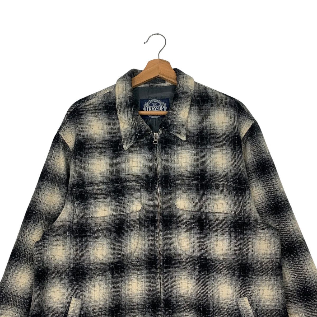 Vintage Vintage 90s Shadow Plaid Zipper Flannel Jacket #2442-C109 Size US L / EU 52-54 / 3 - 2 Thumbnail