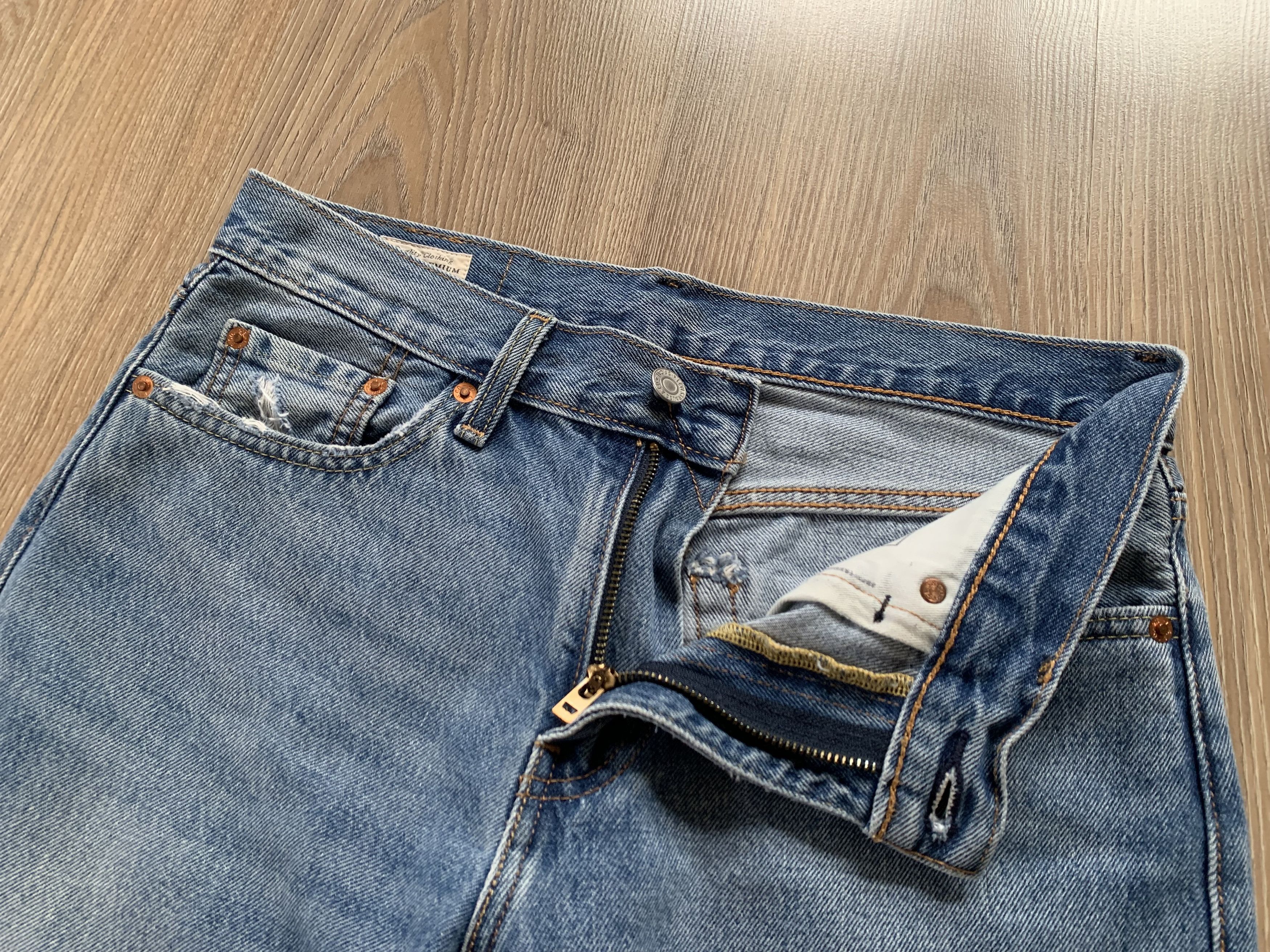 Denime Levis Premium 405 Patch Light Blue Denim Shorts Size US 29 - 5 Thumbnail