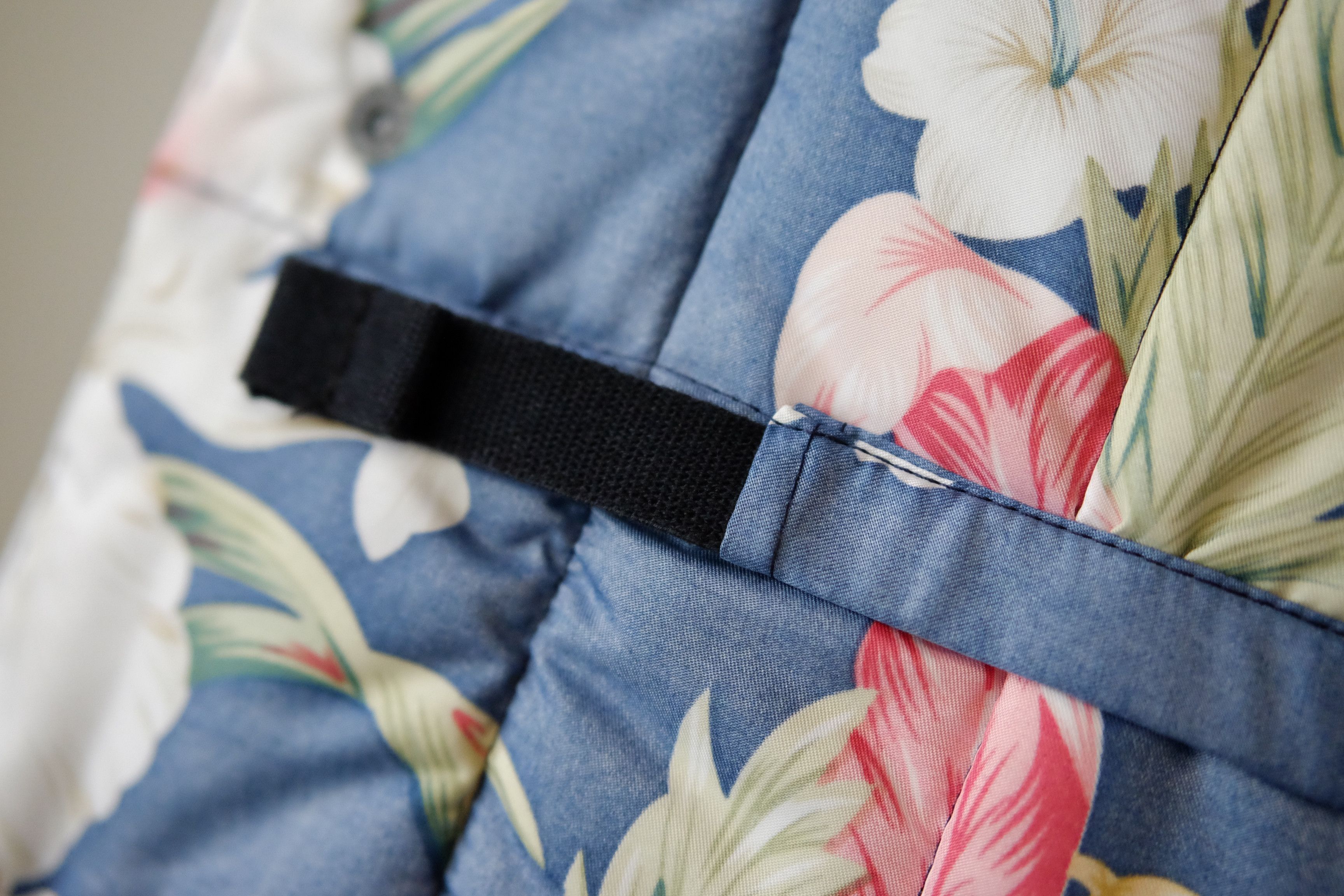 Engineered Garments Navy Hooded Work Vest w/ Floral Lining