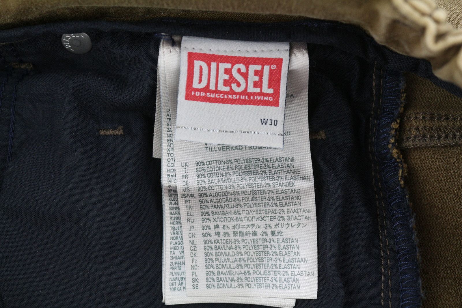 Diesel KROOLEY-E-NE 0670M W30/L34 Jogg Tapered Brown 85422 Size US 30 / EU 46 - 6 Thumbnail