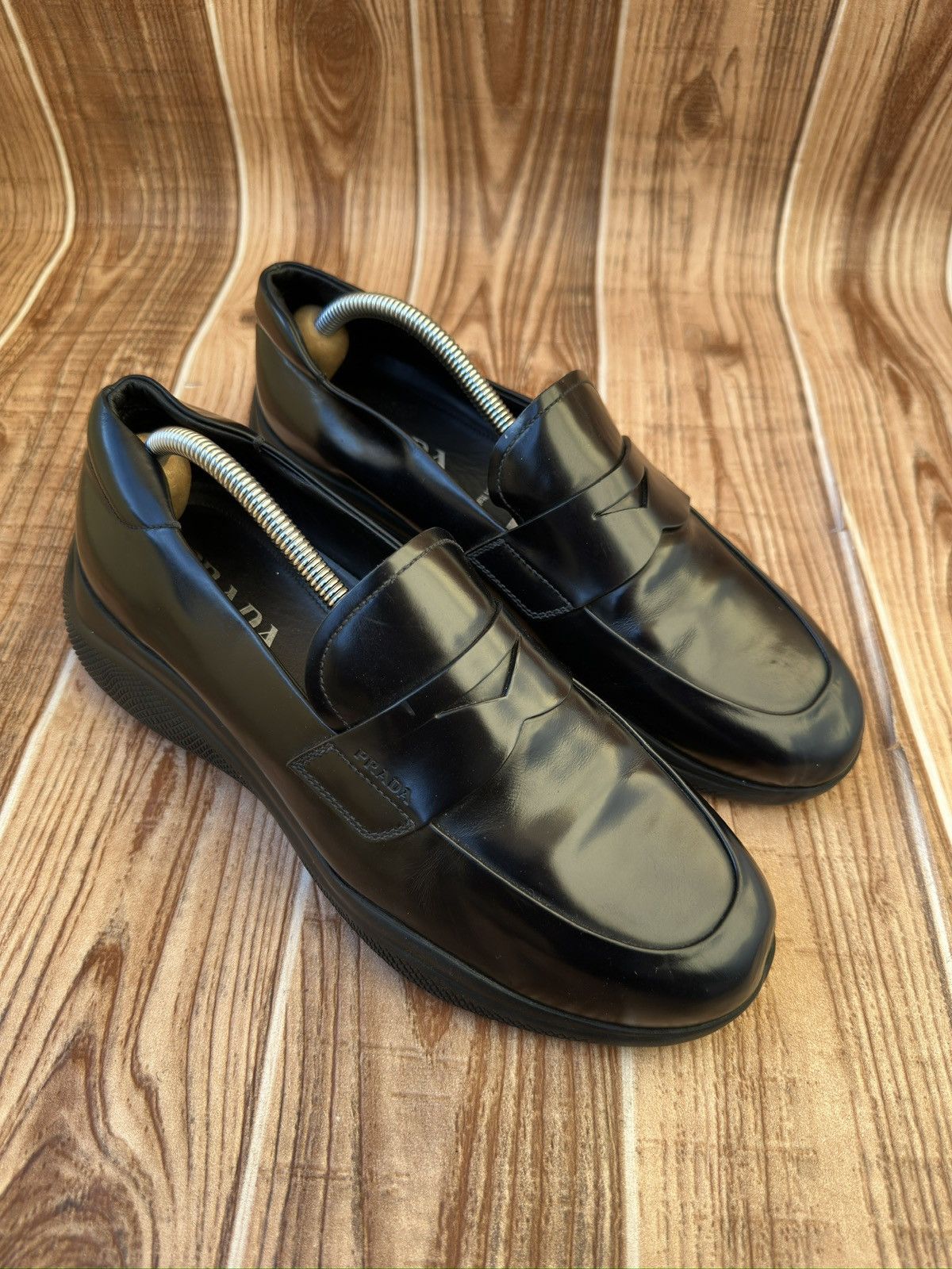 Prada Prada Americas Cup Spazzolato Leather Penny Loafer Size US 7 / EU 40 - 1 Thumbnail