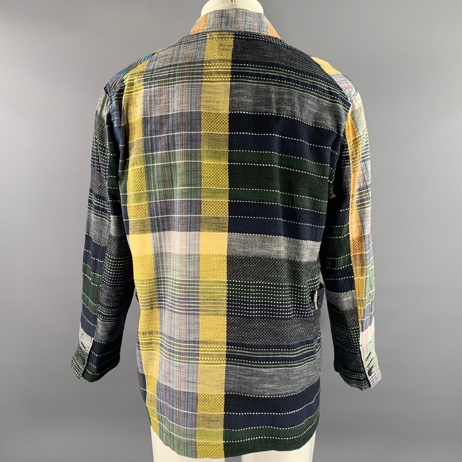 Engineered Garments ENGINEERED GARMENTS Navy Orange Patchwork Cotton Sport Coat Size US M / EU 48-50 / 2 - 4 Thumbnail